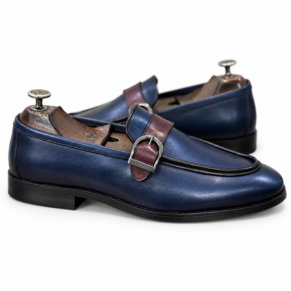 Midnight Bordeaux Buckle Loafers