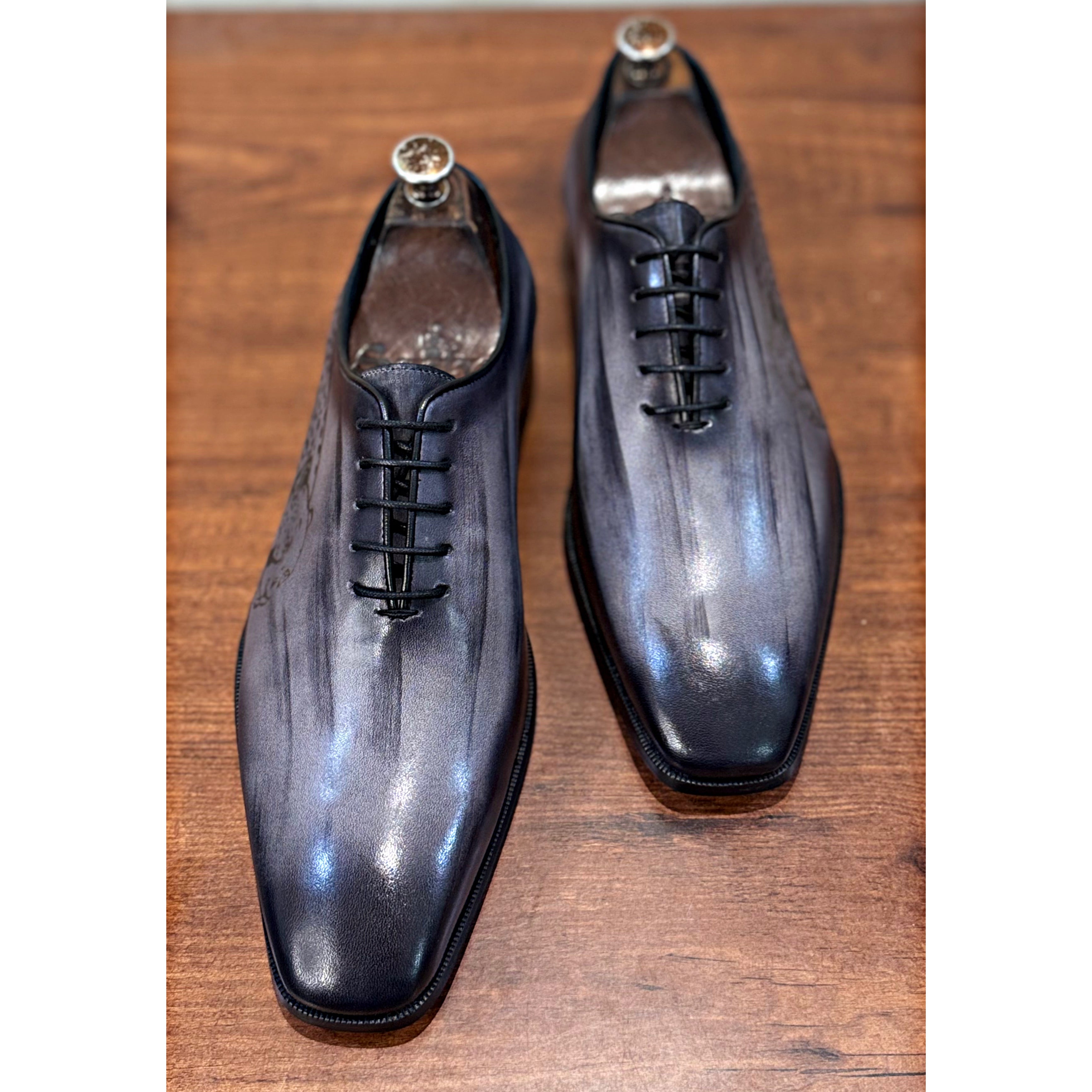 Grey Hand Patina Oxfords Tiger