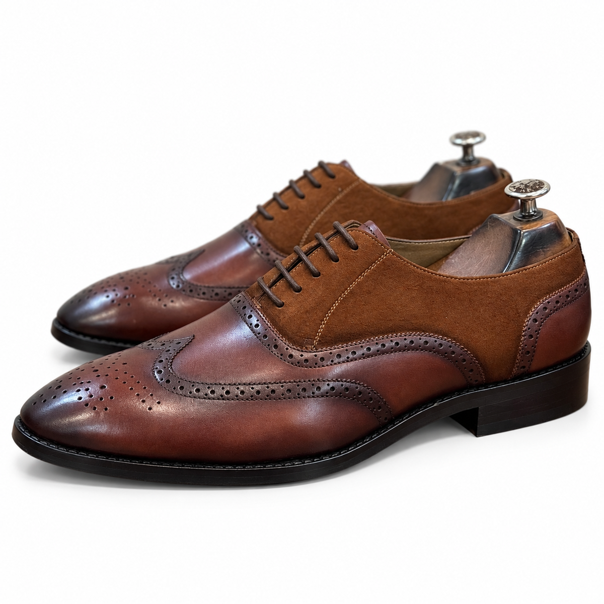 Havana Two-Tone Wingtip Oxfords