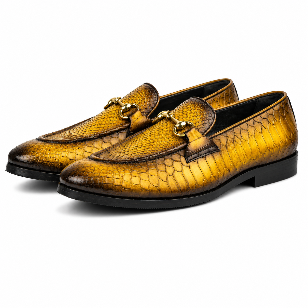 The Aurelius Python Horsebit Loafers – Gold Patina