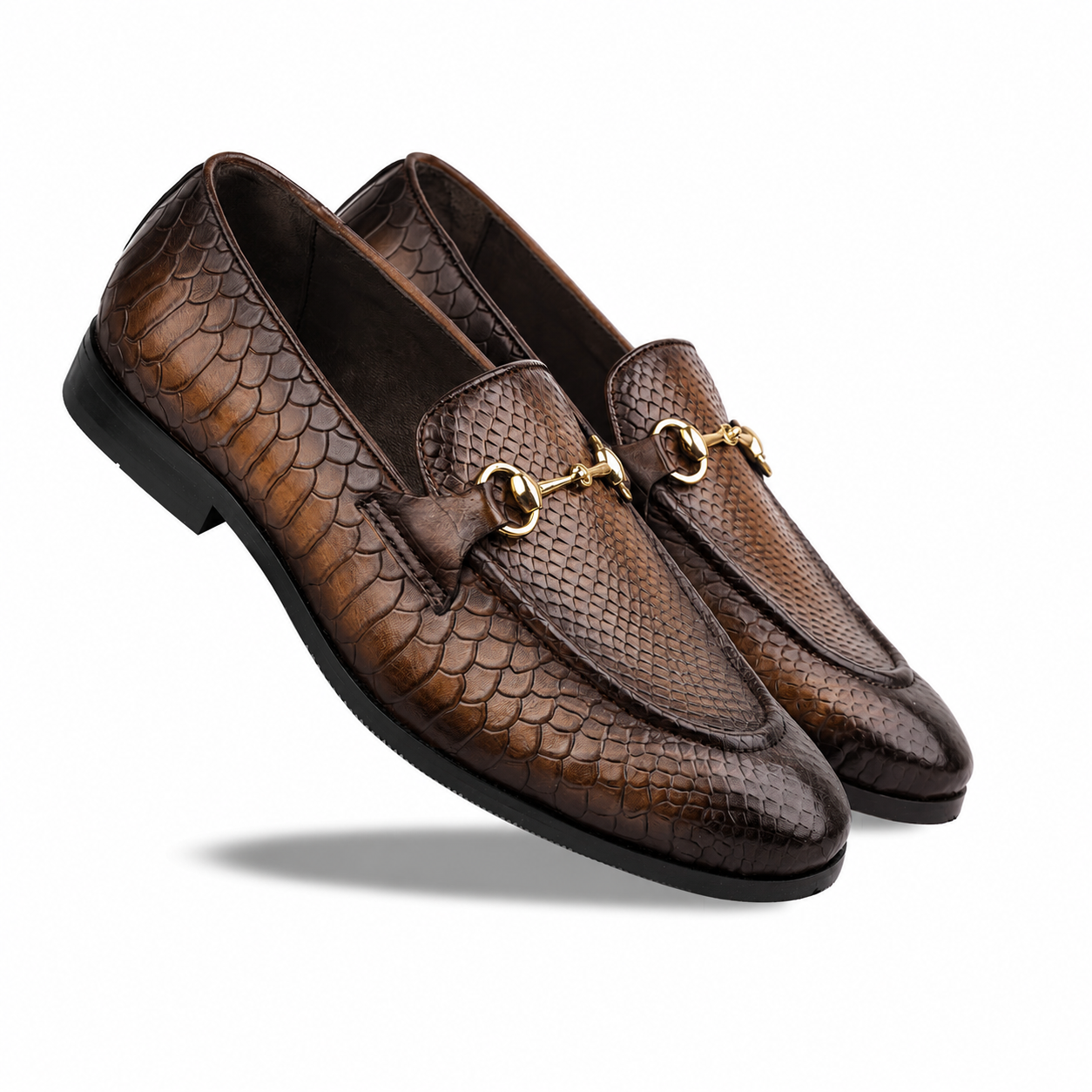 The Kensington Python Horsebit Loafers – Cognac Brown