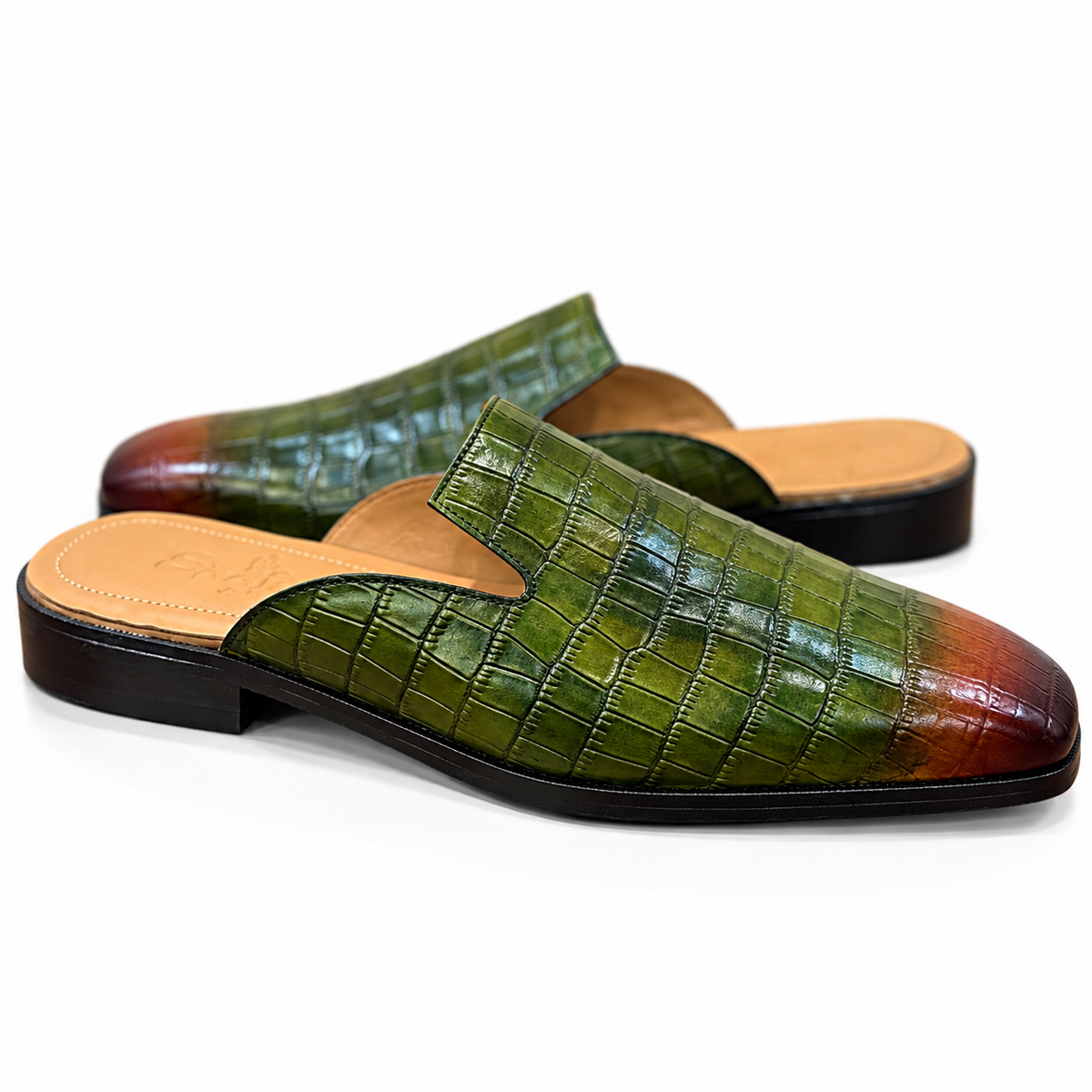 Monaco Verde Croc Mule