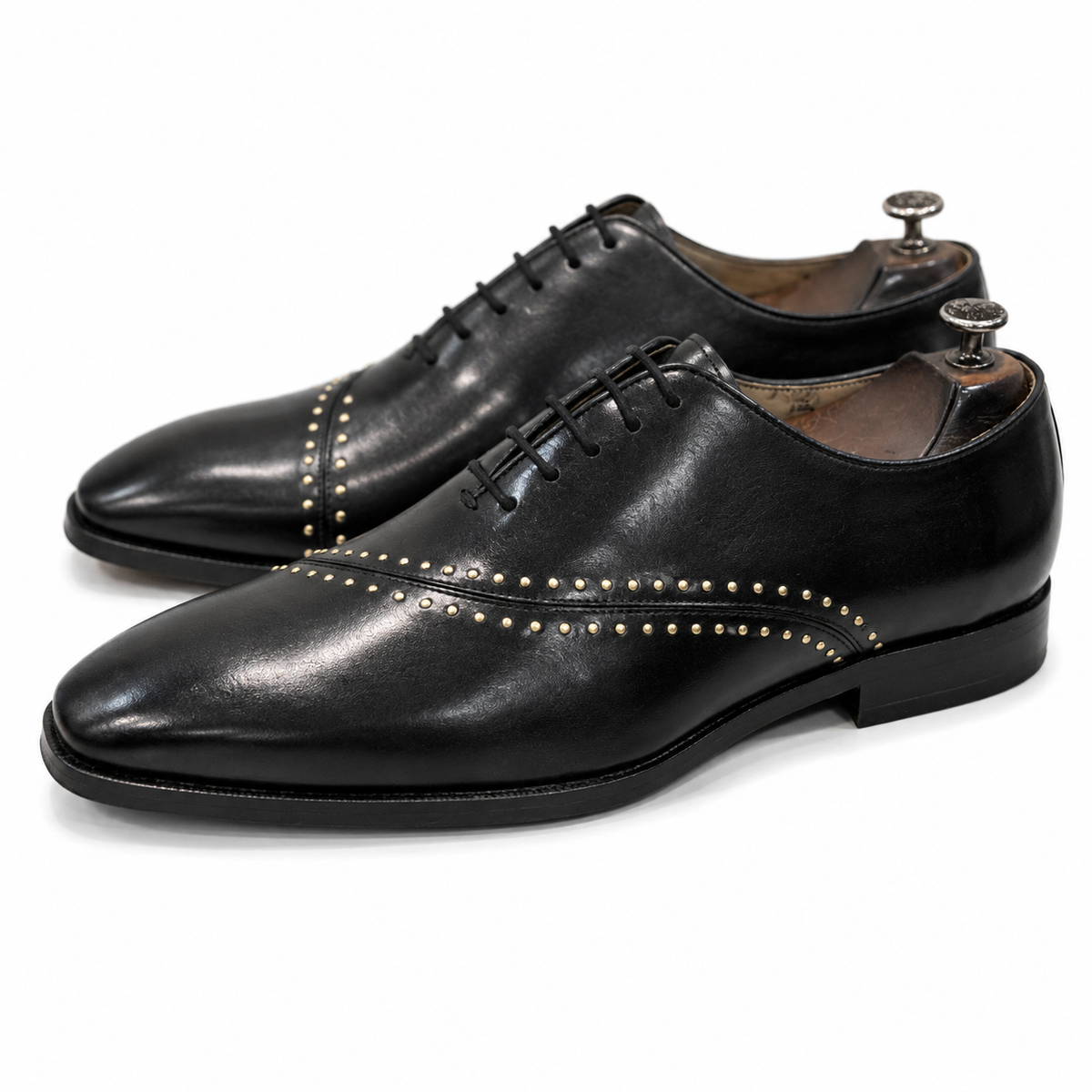 Noir Rivet Oxford Shoes