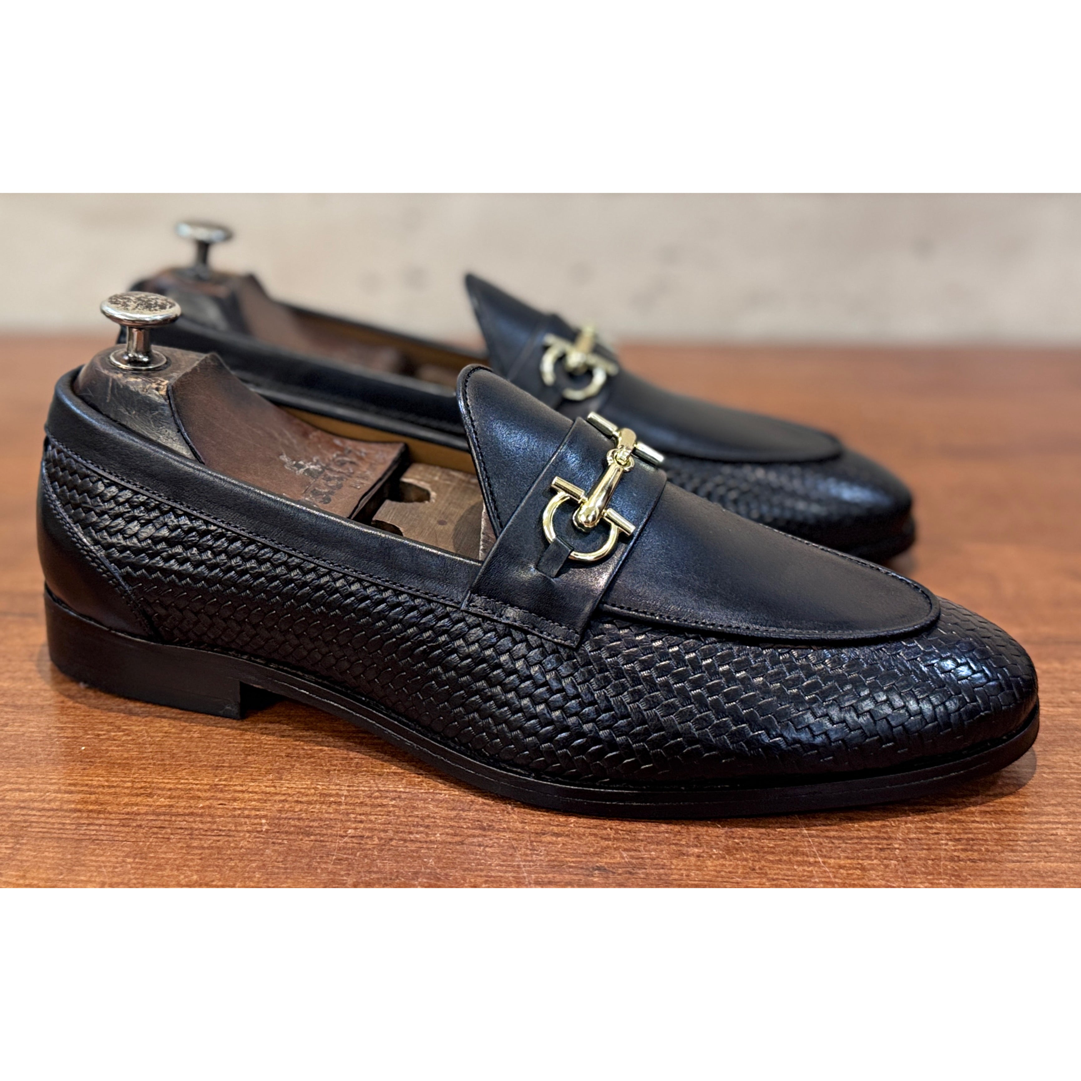 Imperial Black Woven Horsebit Loafer