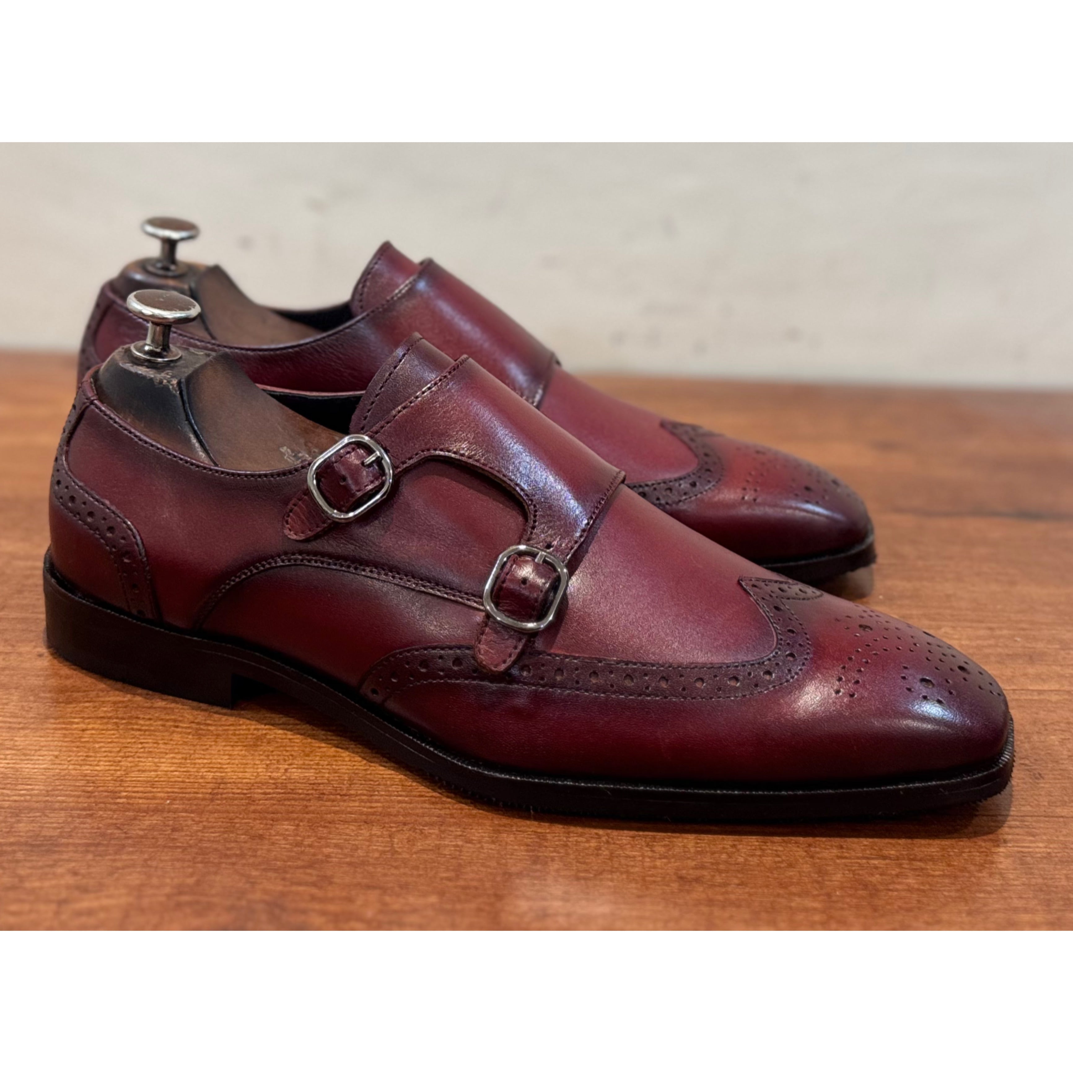 Bordo Monk Straps Hand Finished