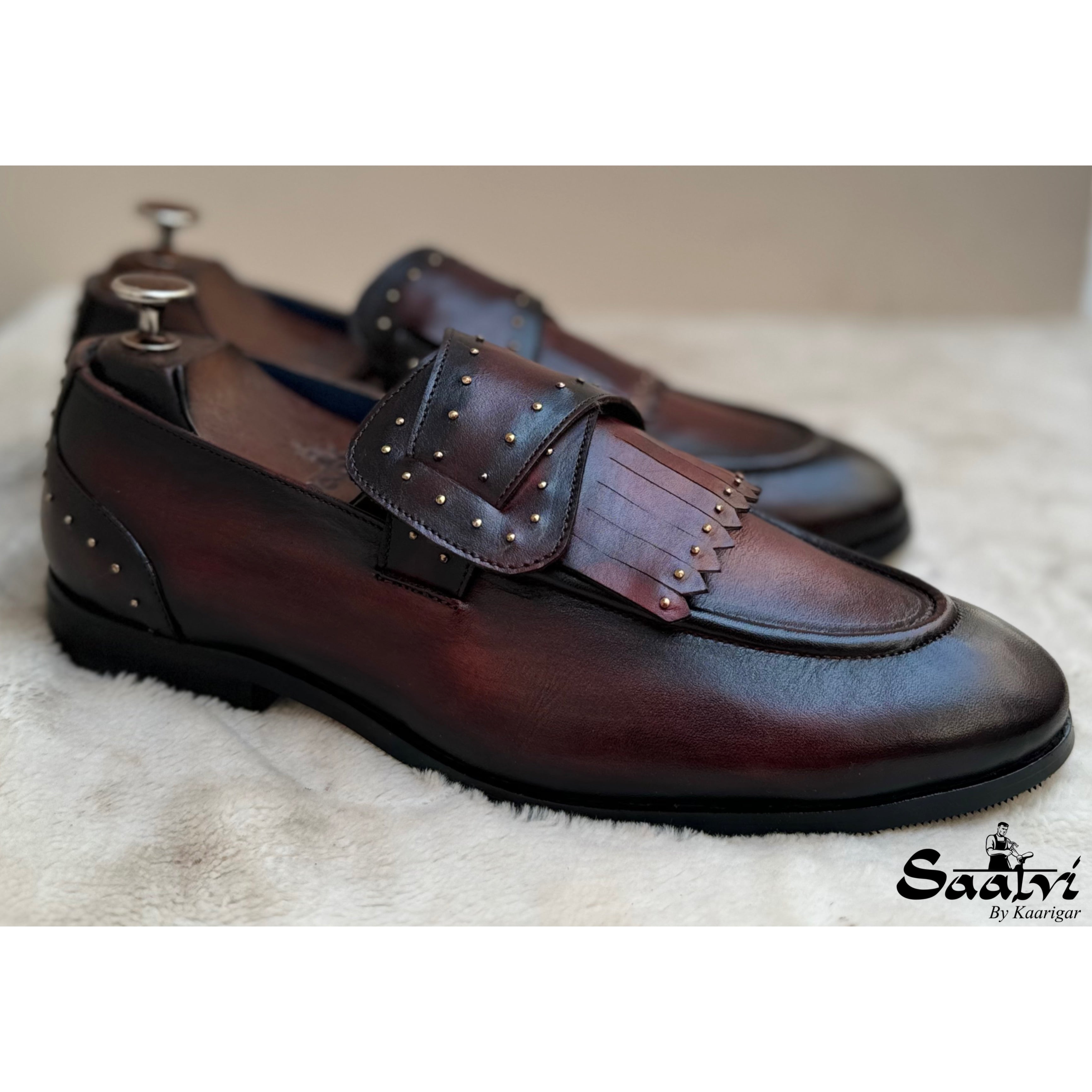 Butterfly Loafers with Bajri Bordo