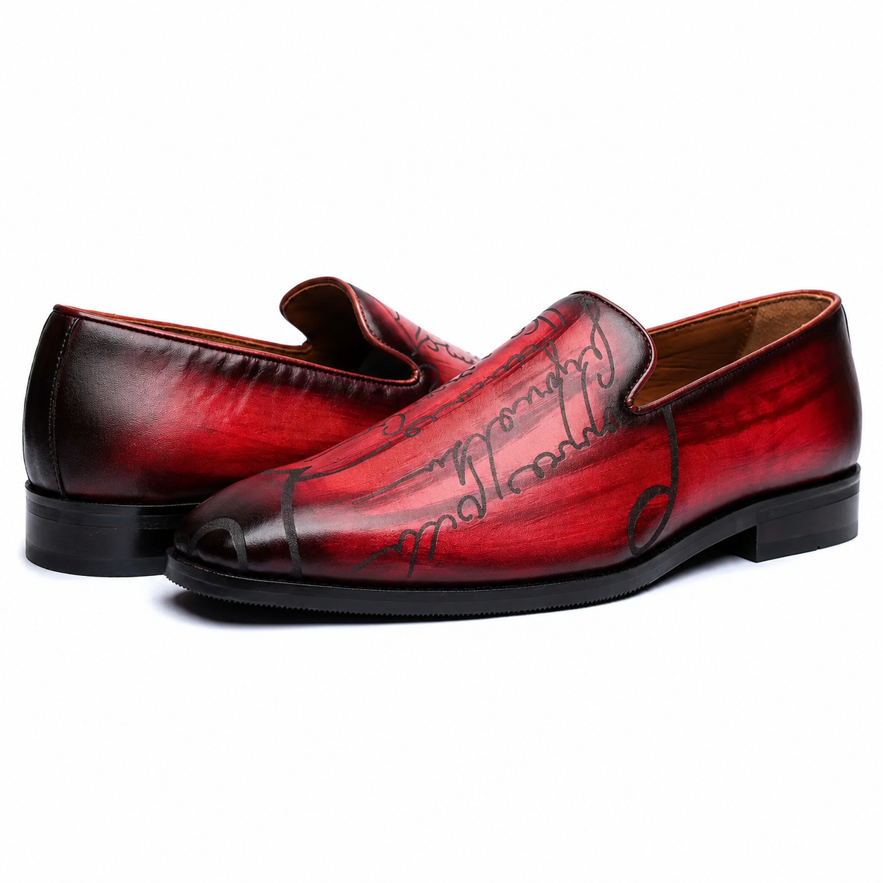 Crimson Scriptor Loafers