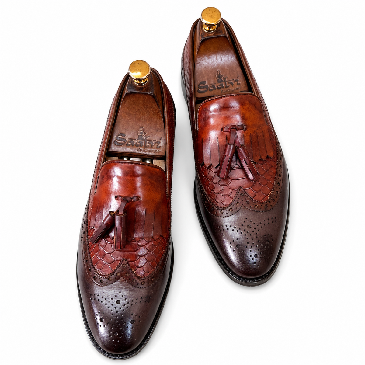 Wingcap Loafers With Fringes & Tassles Blue