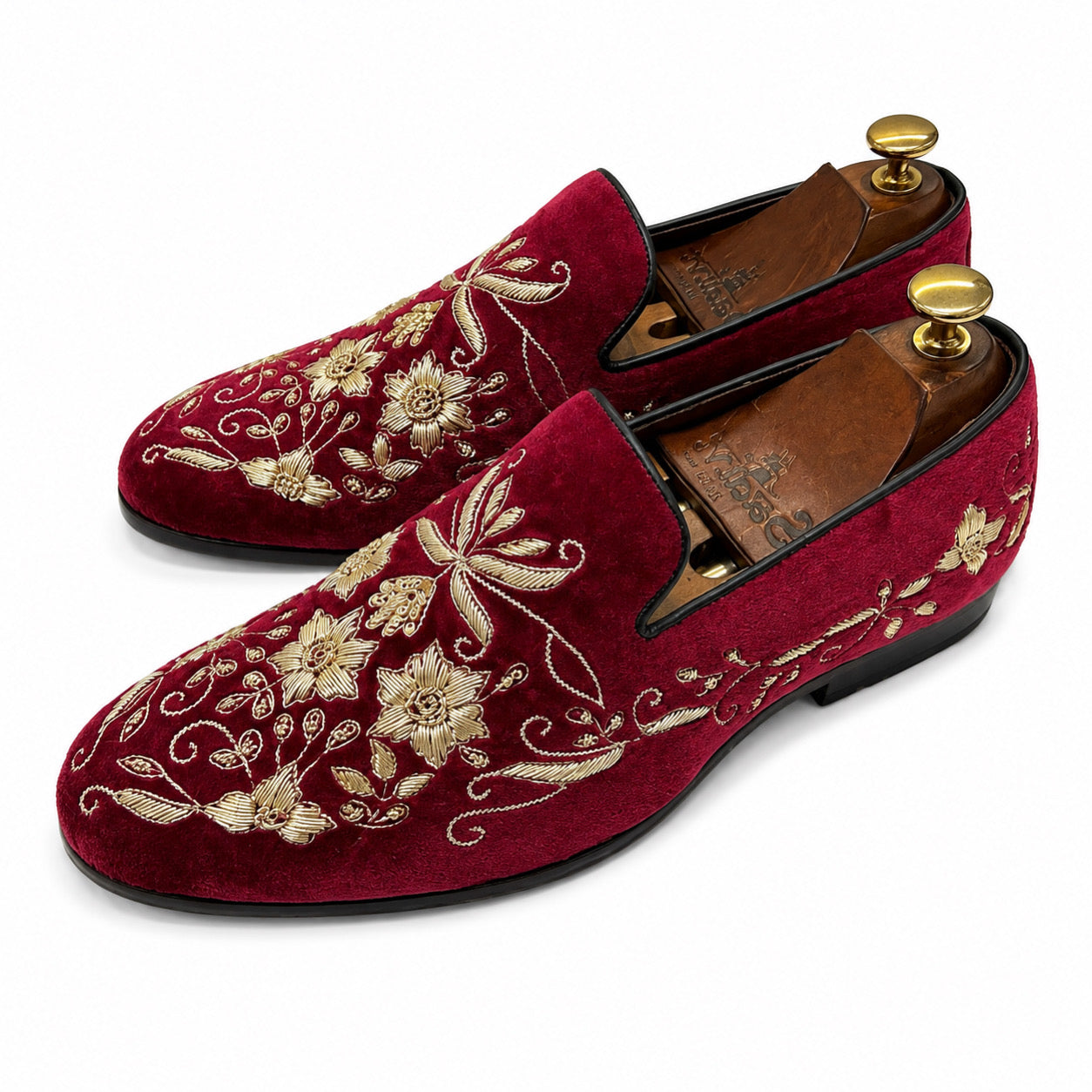 Saalvi Imperial Bordeaux Velvet Loafers