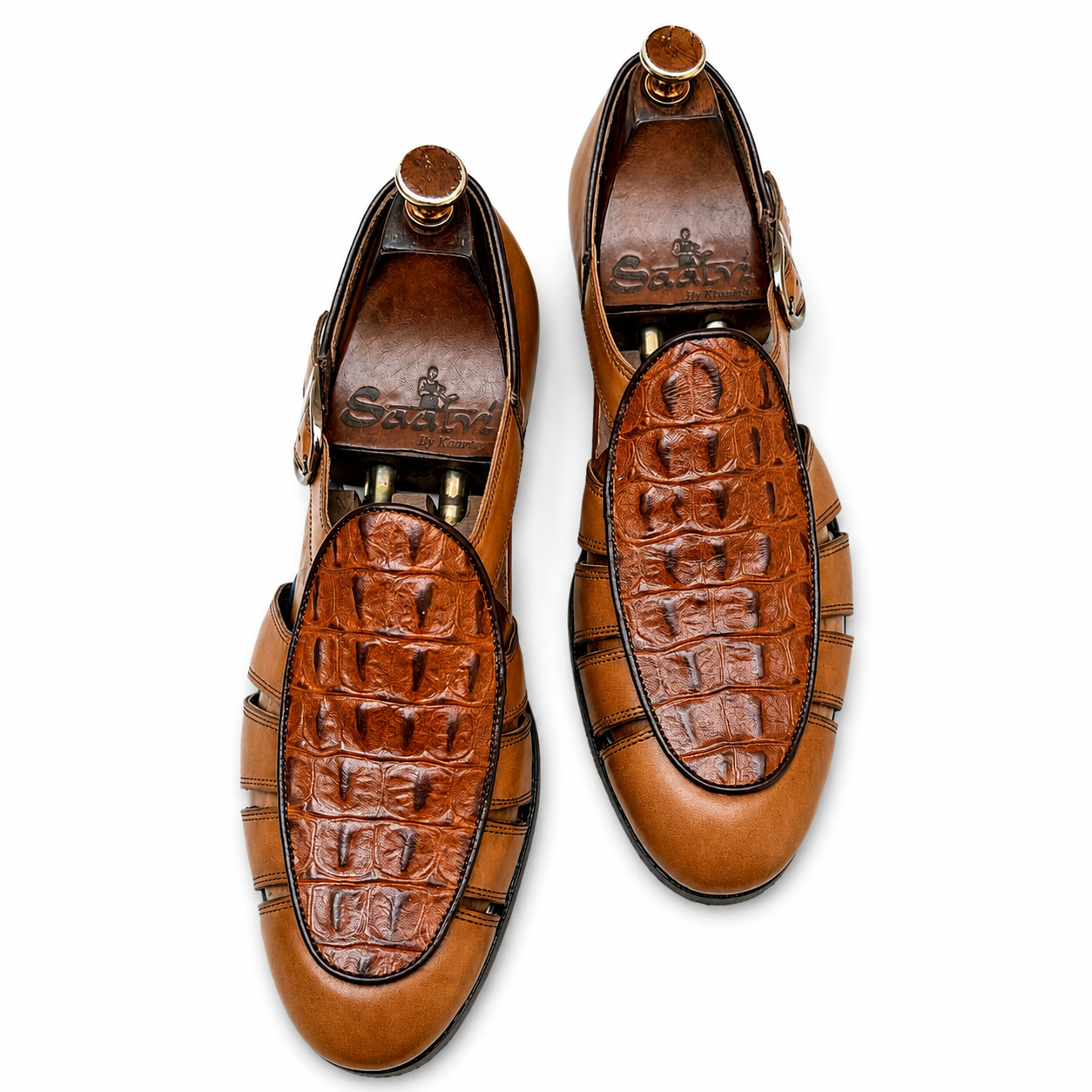 Tan Roman Sandal Croco