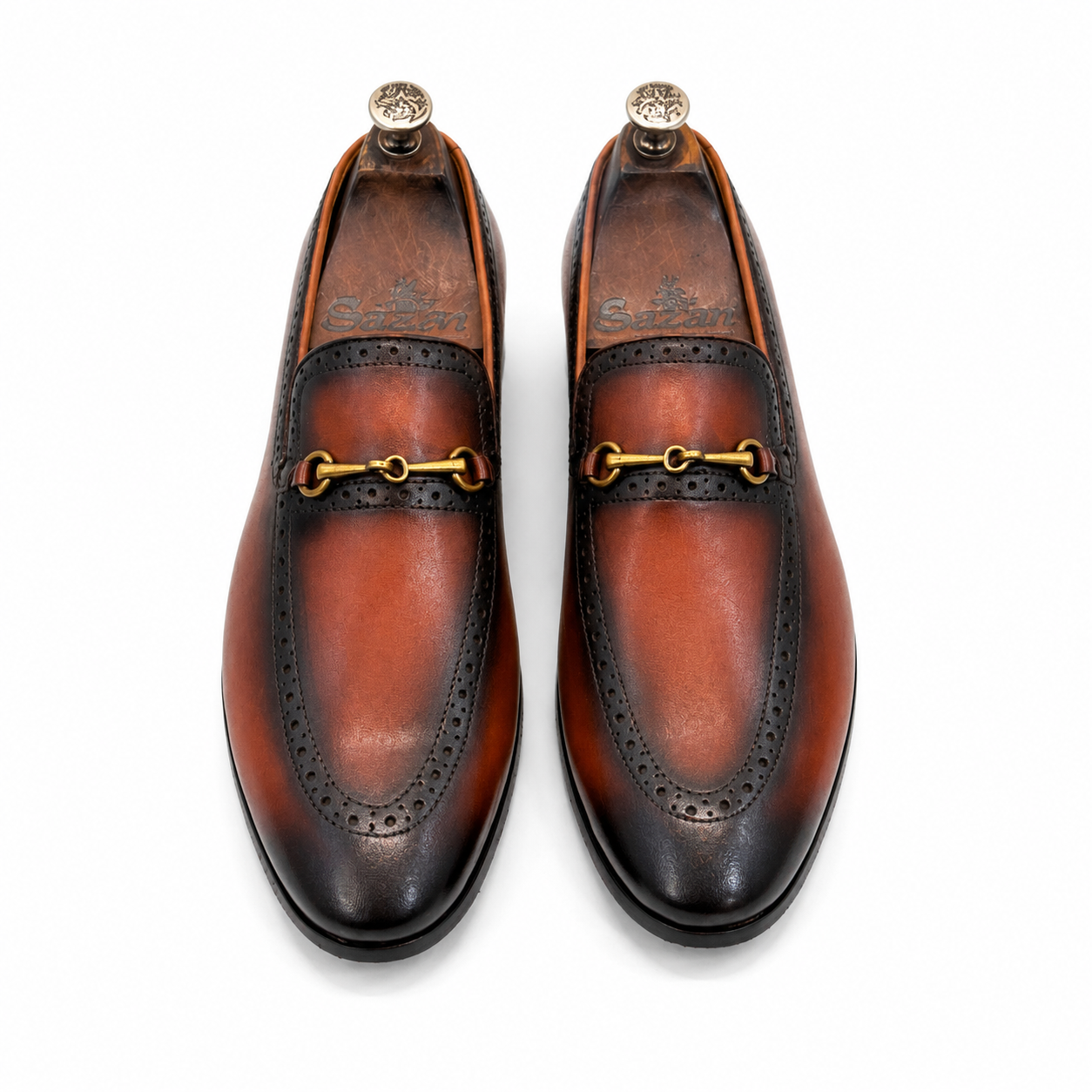 Semi Brogue Horsebit Loafers Tan