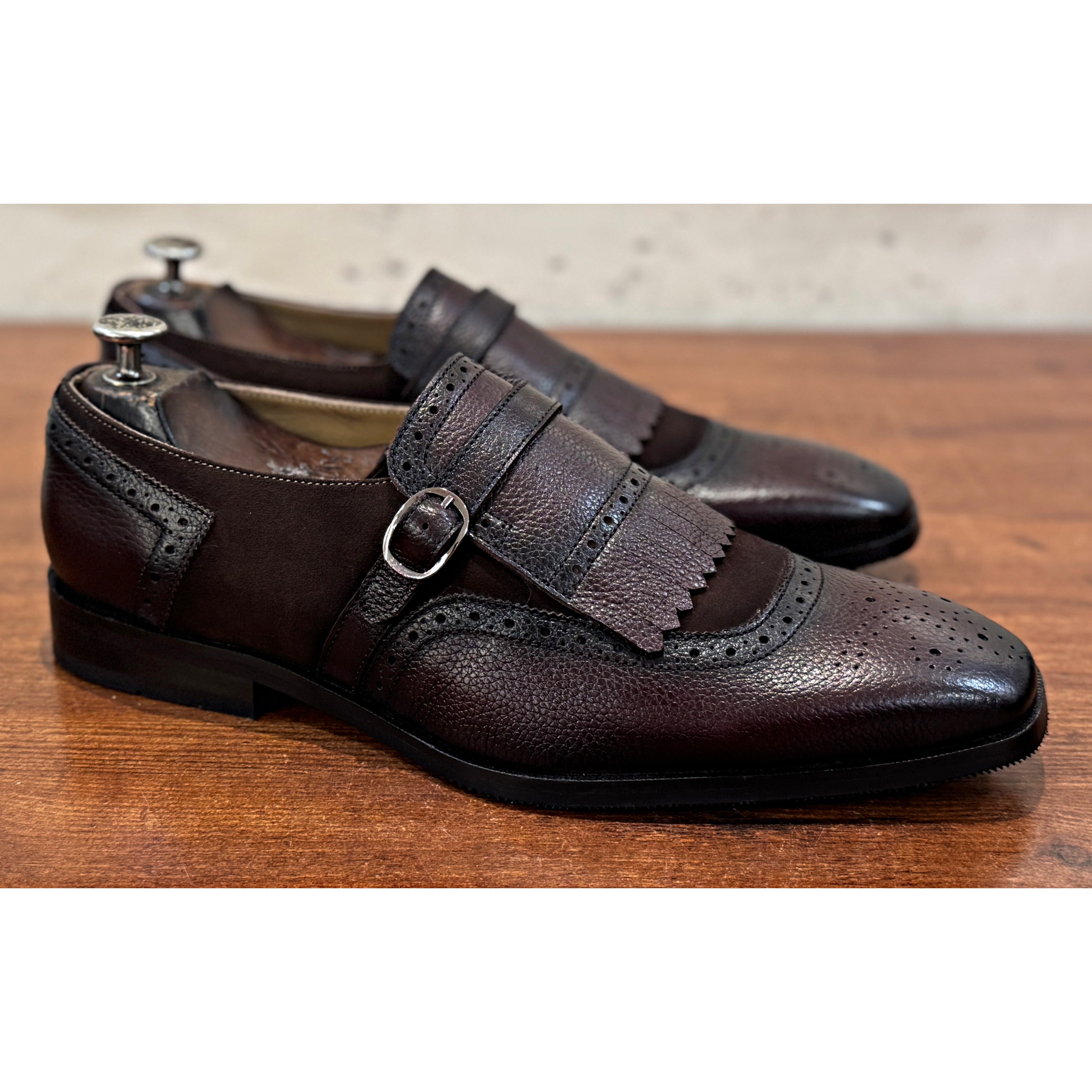 The Sovereign Noir Monk – Dark Brown Luxury Monk Strap Shoes