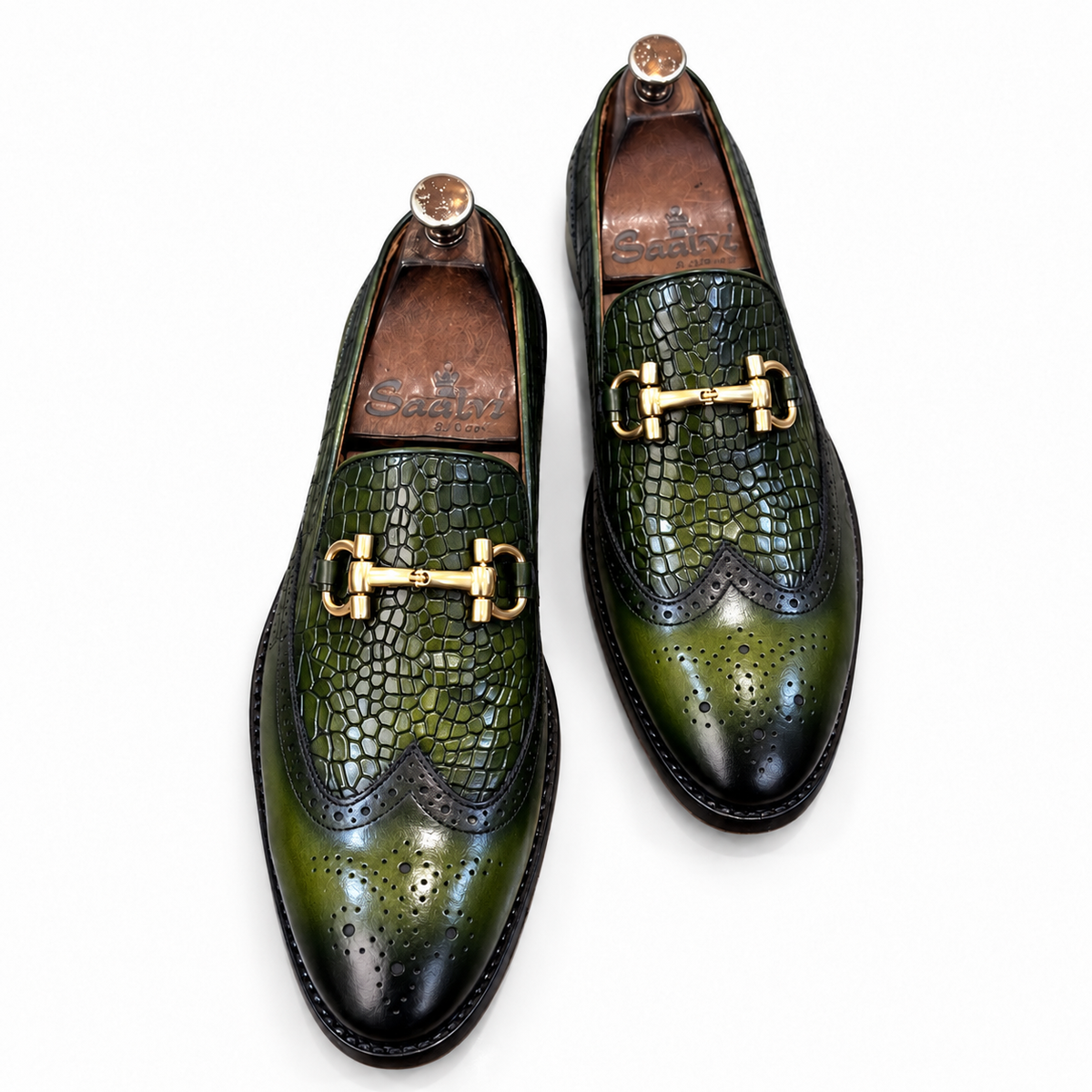 Saalvi Verdant Royale Wingtip Loafers