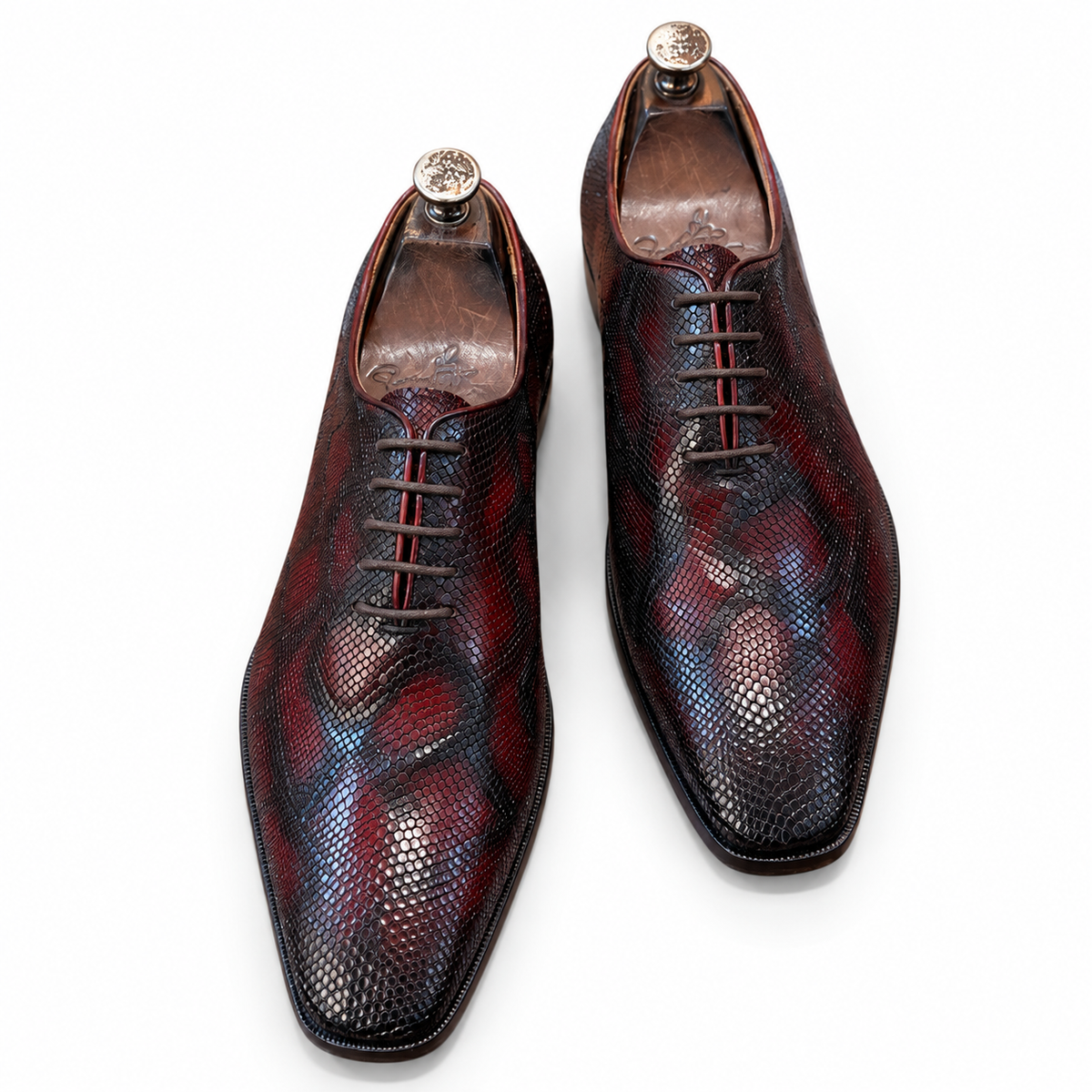 Bordeaux Noir Textured Oxford Shoes