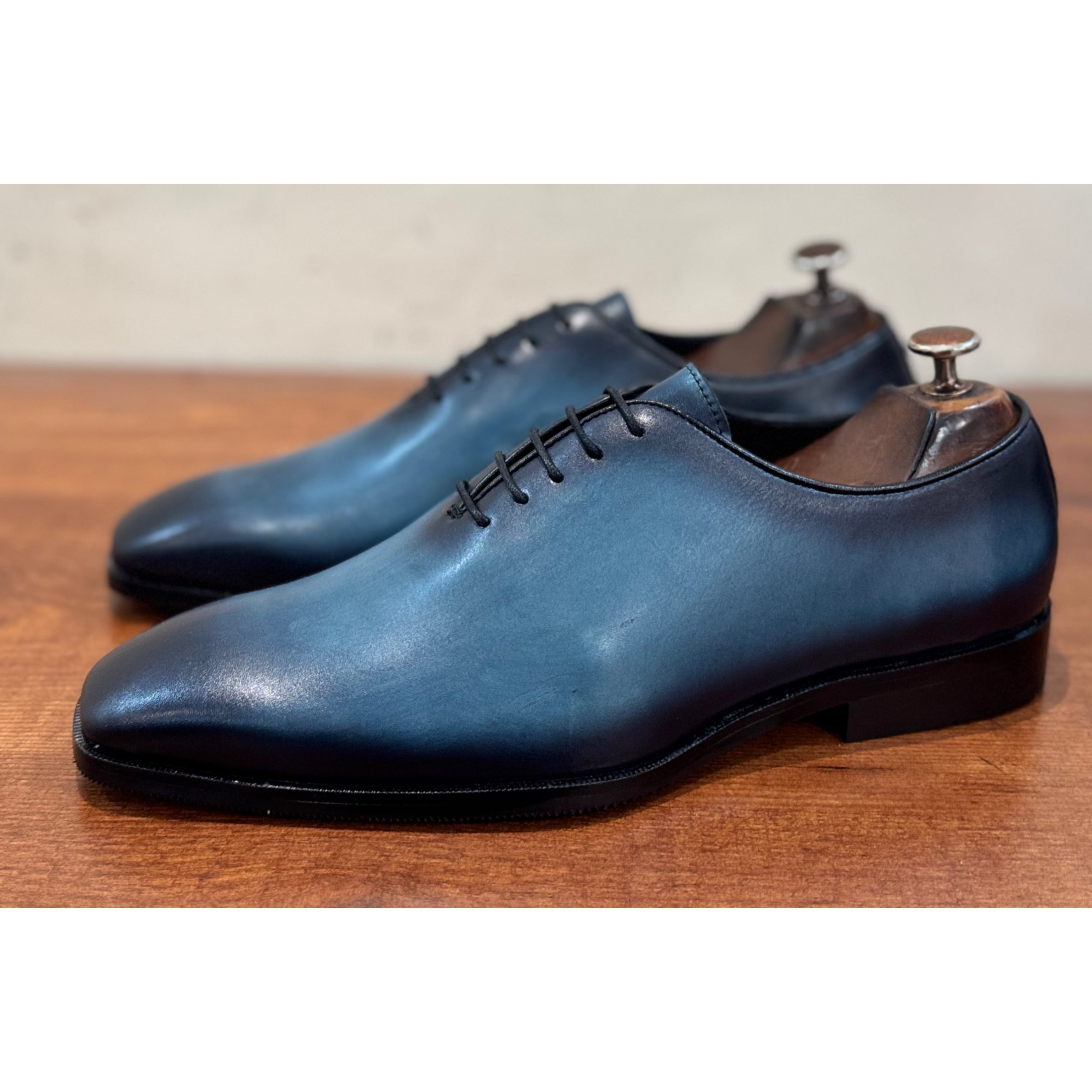 Aqua Wholecut Hand Patina Oxfords