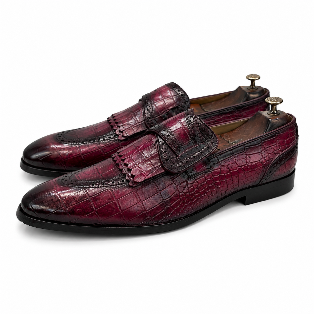 Imperial Bordeaux Croco Butterfly Loafer