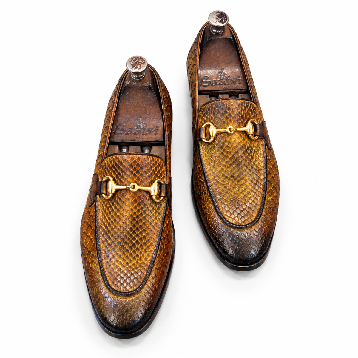Saalvi Python Royale Horsebit Loafers