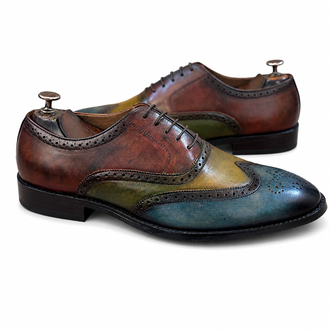 Tri-Tone Patina Wingtip Oxford