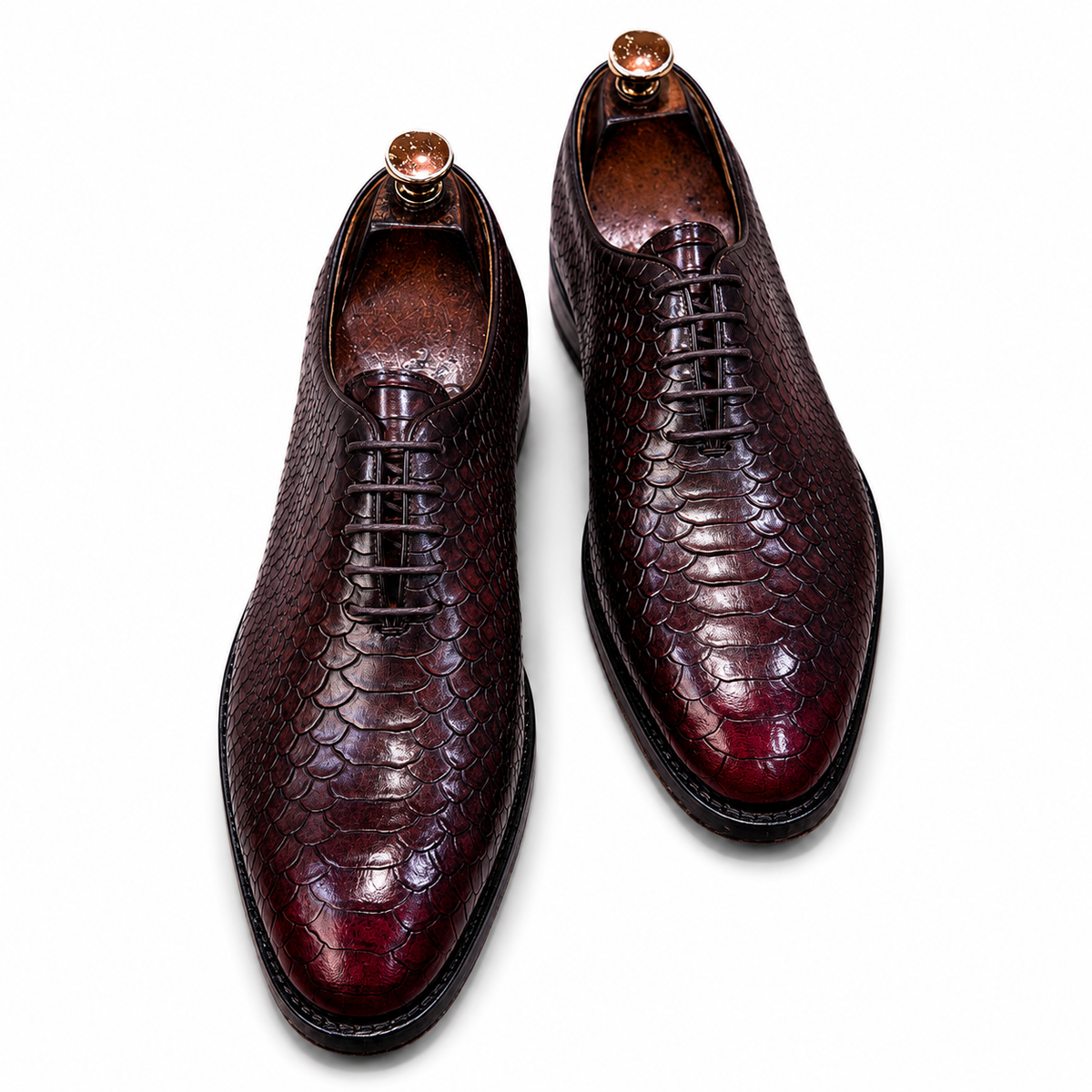 Bordeaux Snake Embossed Oxford
