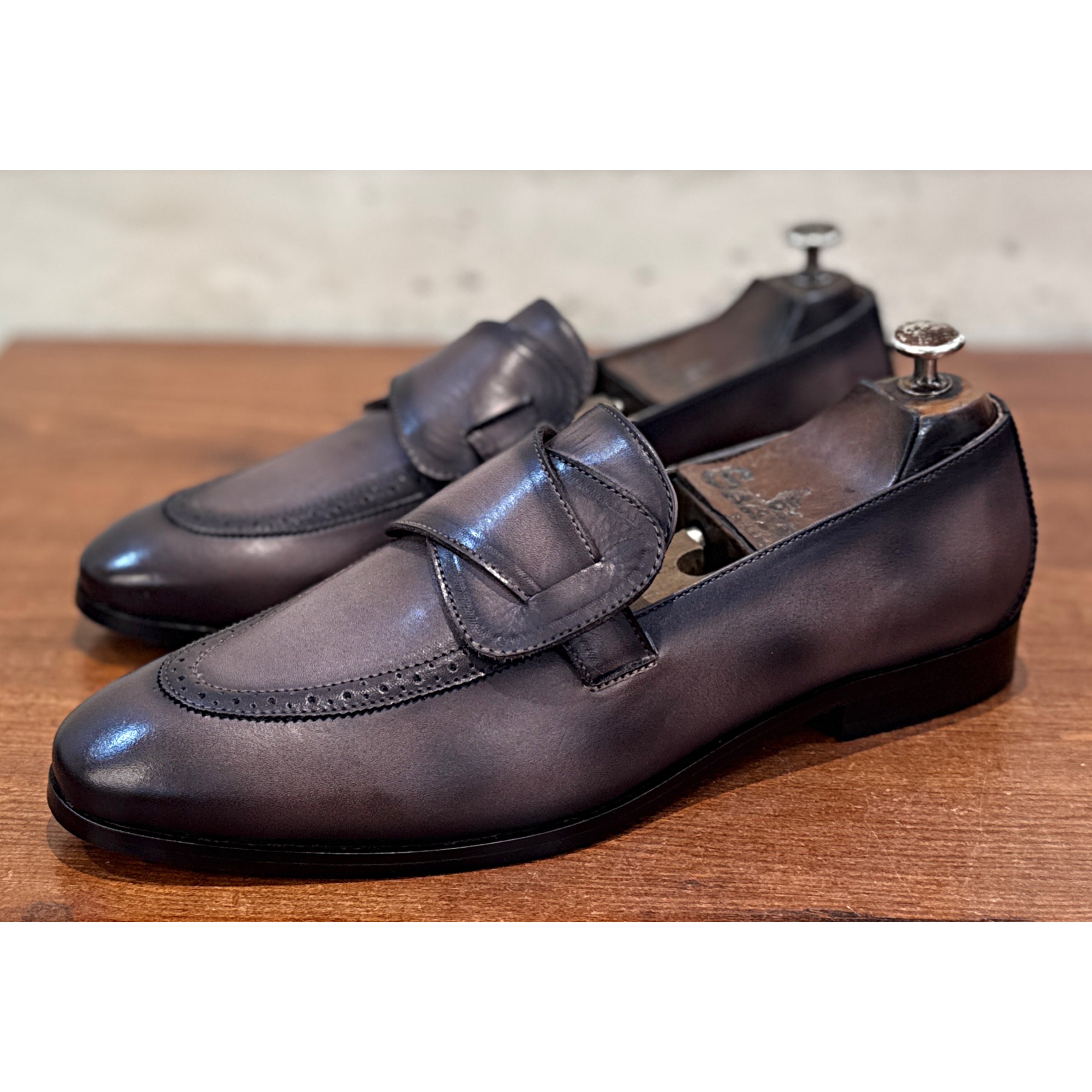 Butterfly Loafers Hand Patina Light Brown