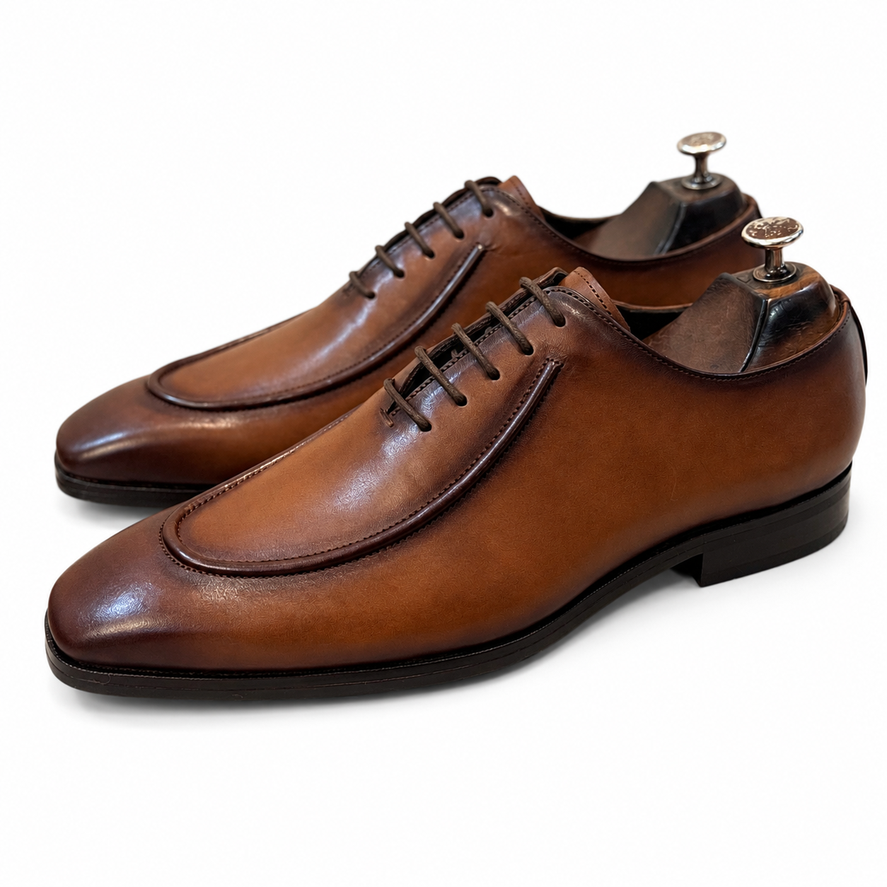 Chestnut Apron-Toe Oxford