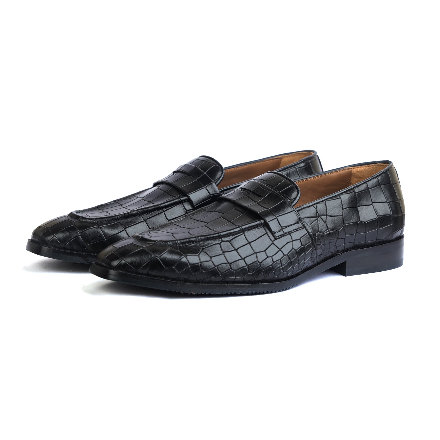 Penny Loafers Black Croco