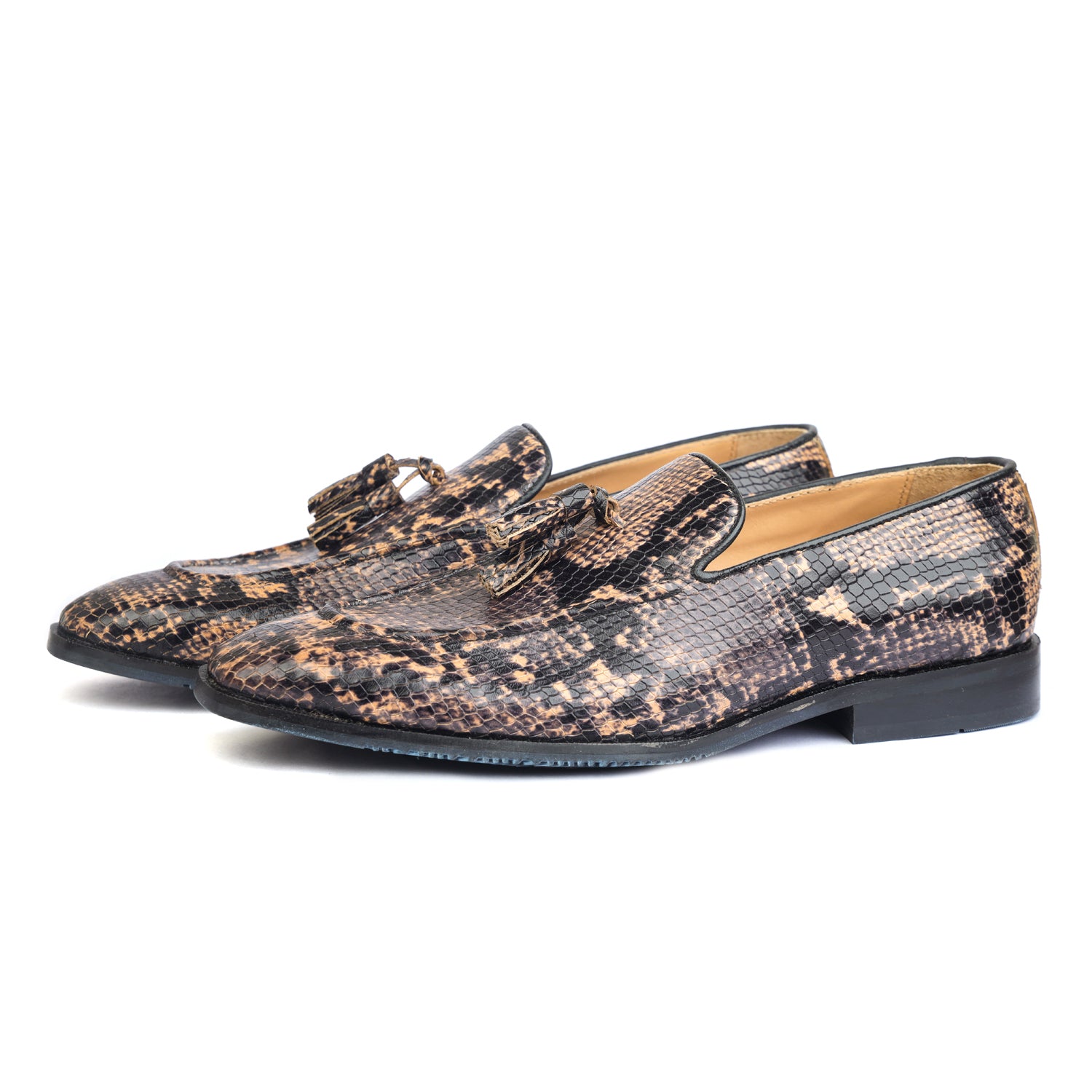 Snake Embossed Loafers