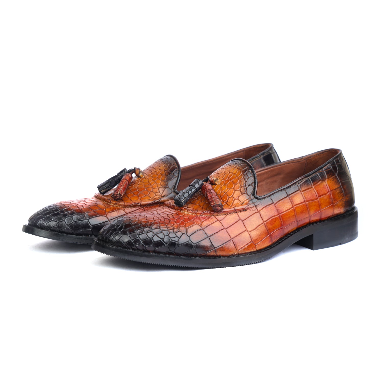 Crocodile Tassel Loafers Hand Finished