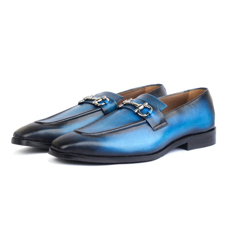 Blue Hand Patina Loafers