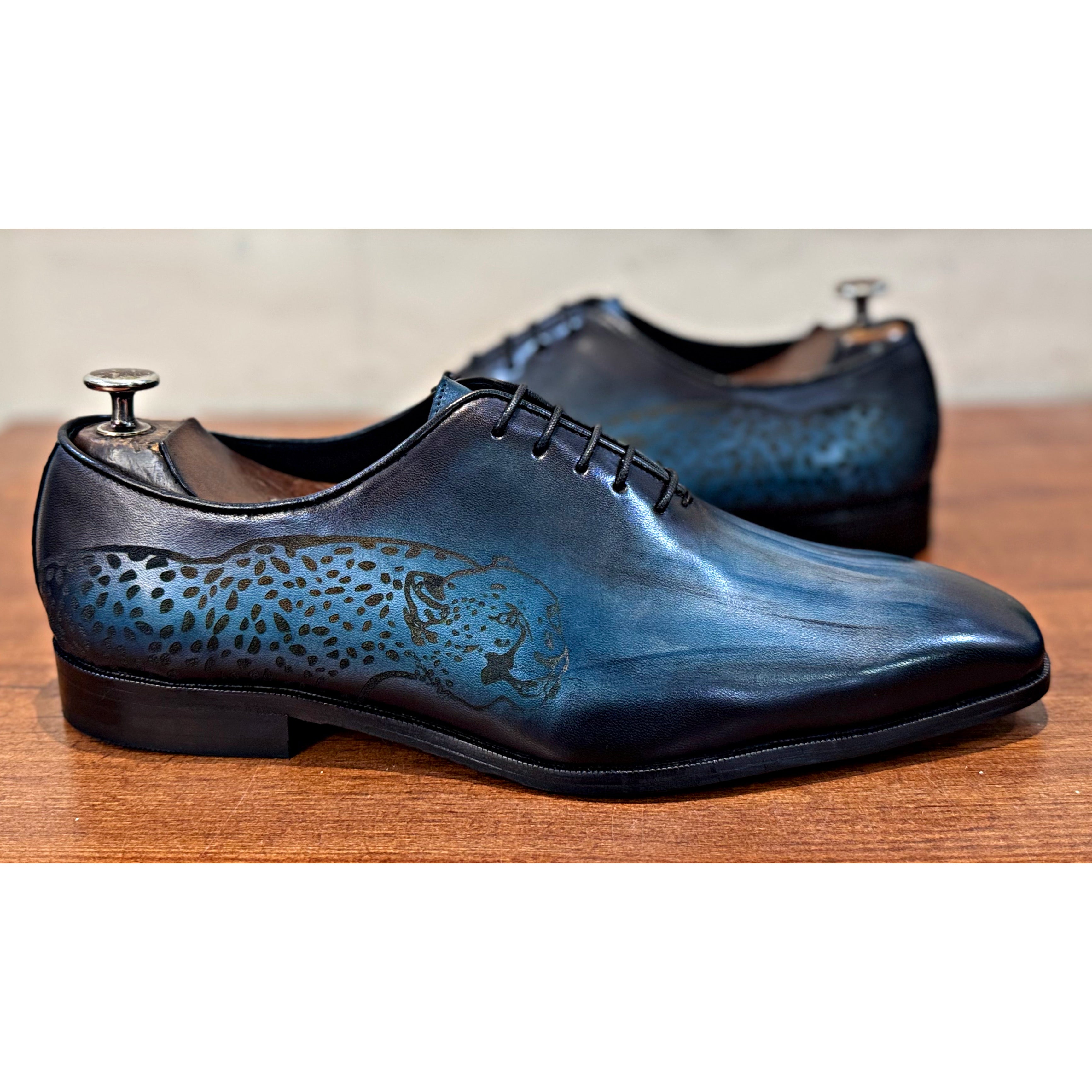 Blue Hand Patina Oxfords Tiger