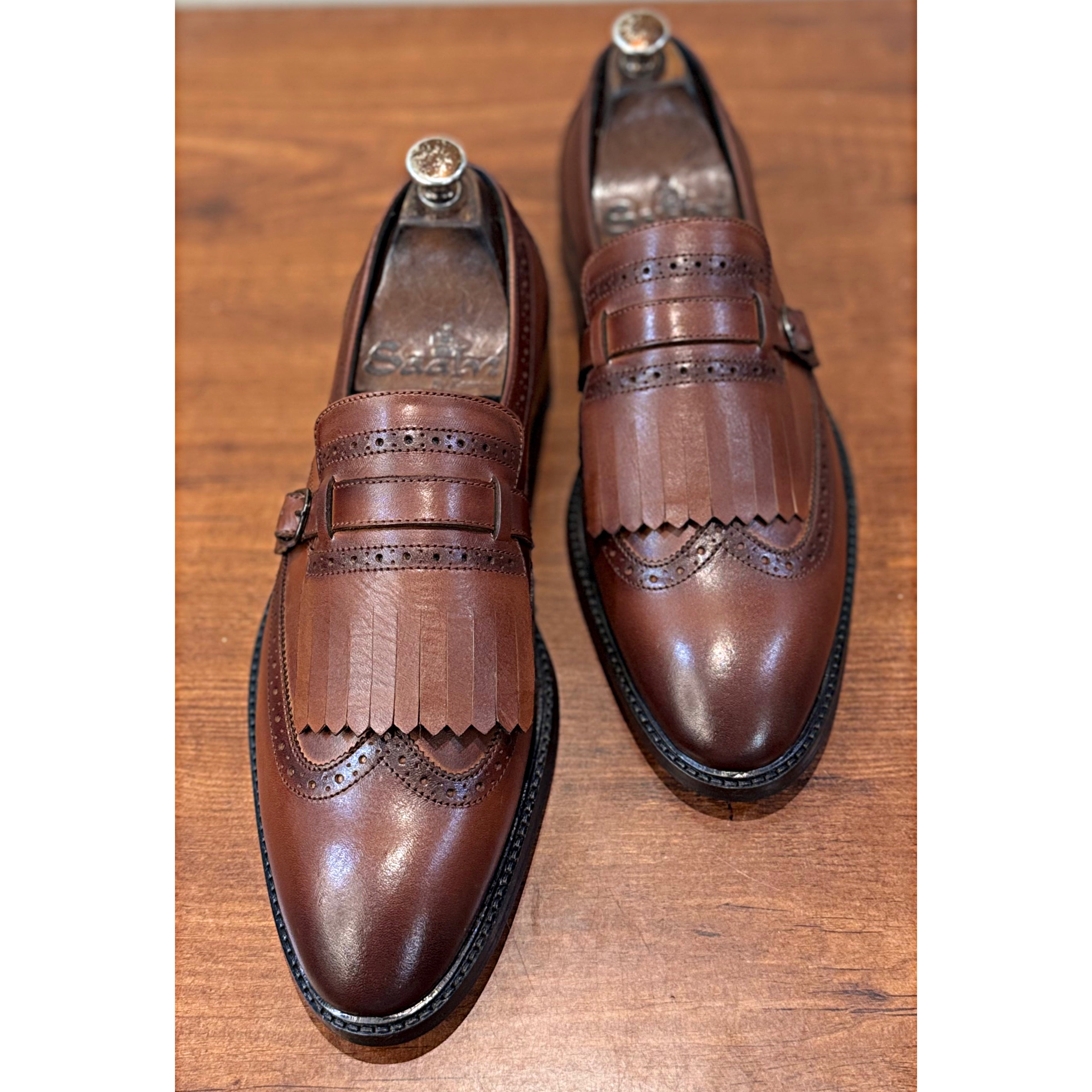 Wingcap Monk Loafers - Tan