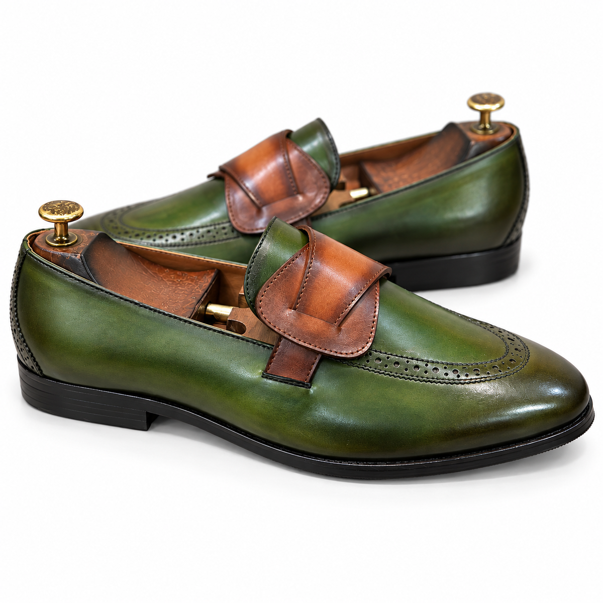 Verde Cognac Butterfly Loafers