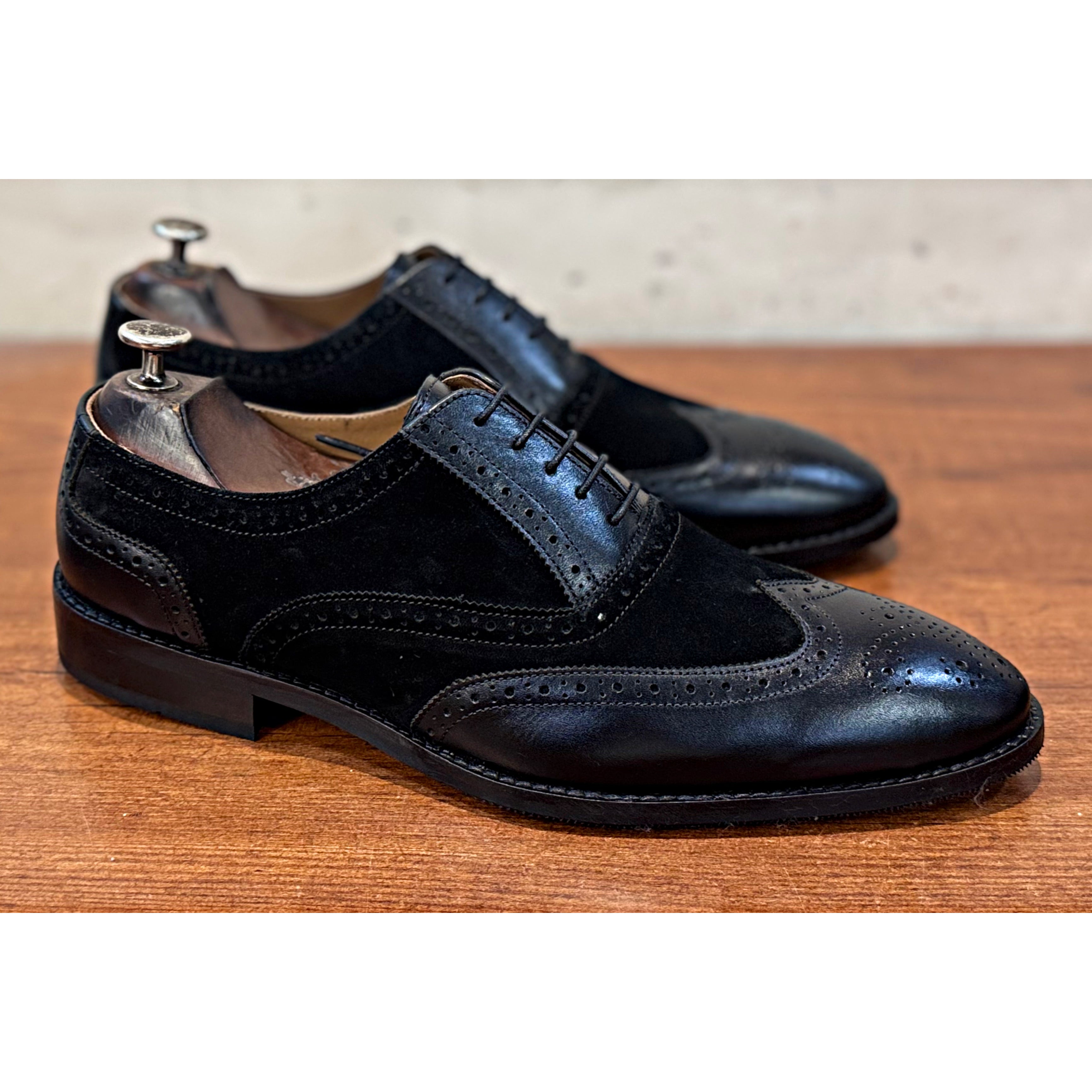 Brown Suede & Leather Brouge Oxfords