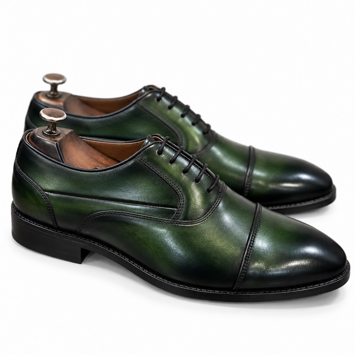 Emerald Noir Green Black Cap-Toe Oxford
