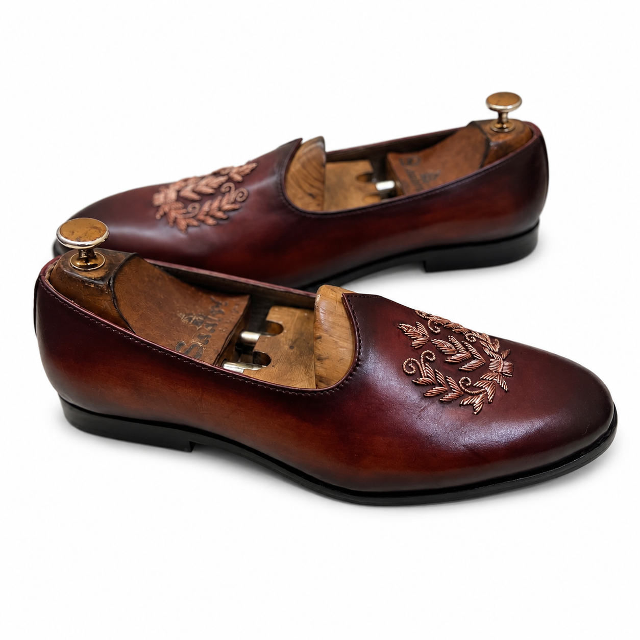 Bordeaux Royale Zardosi Leaf Jalsa