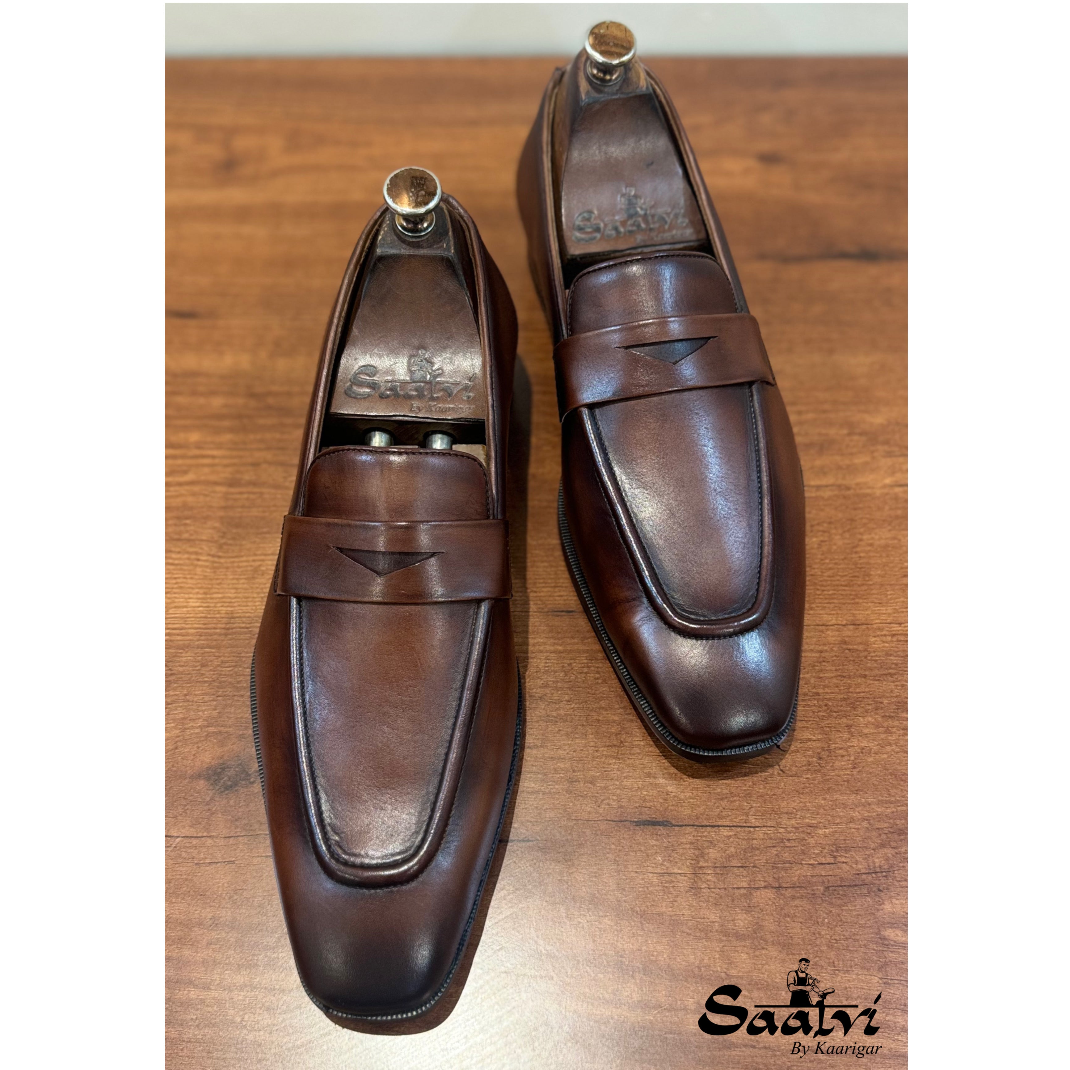 Penny Loafers Brown Hand Finished