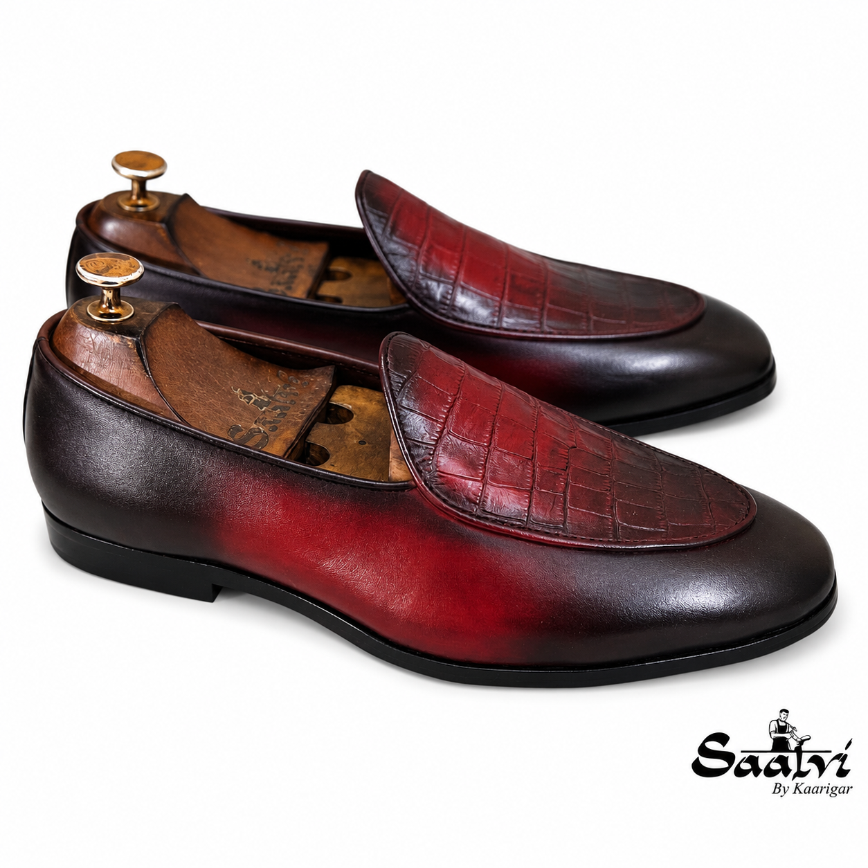 Crimson Royale Croco Loafers
