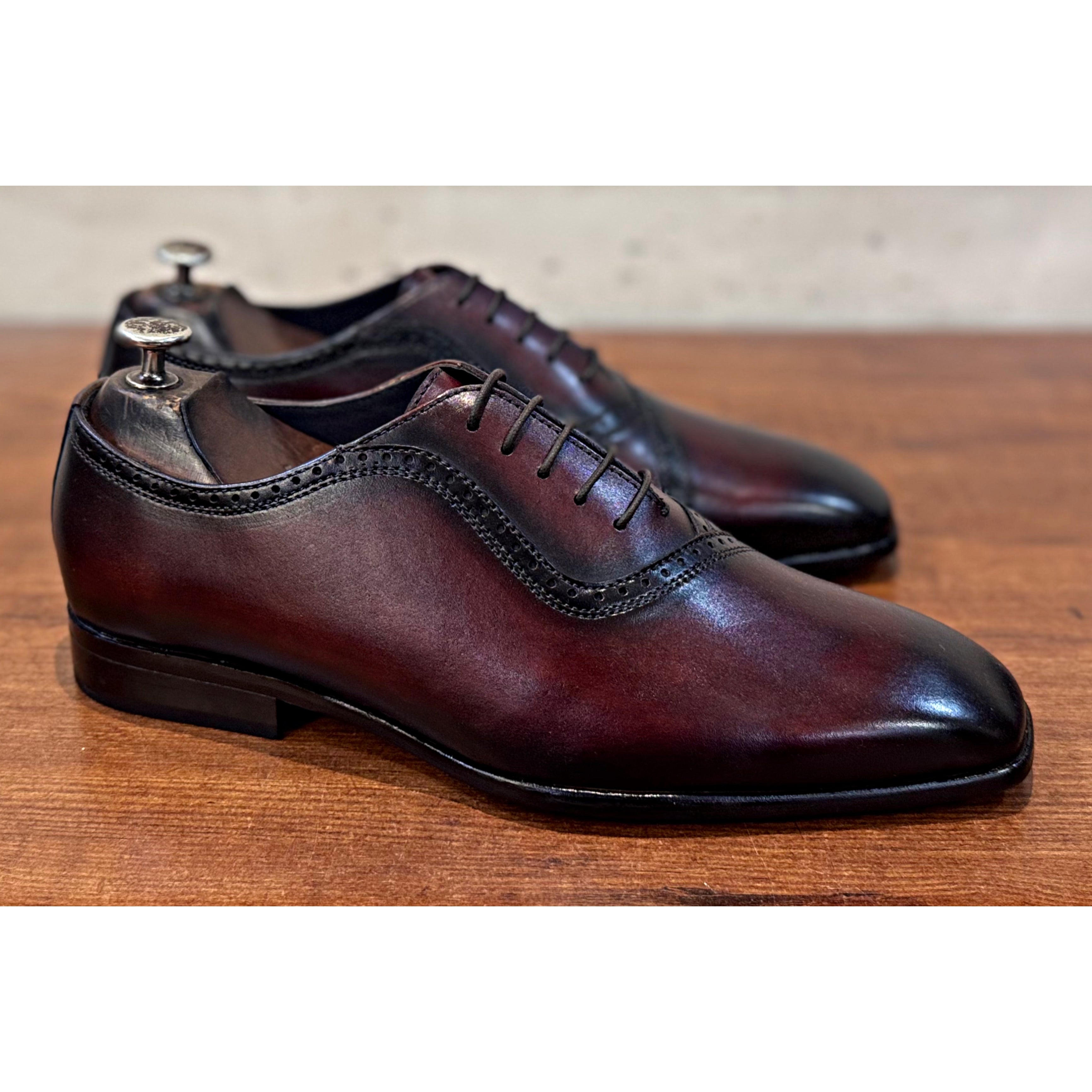 Stylish Oxfords Hand Finished Bordo