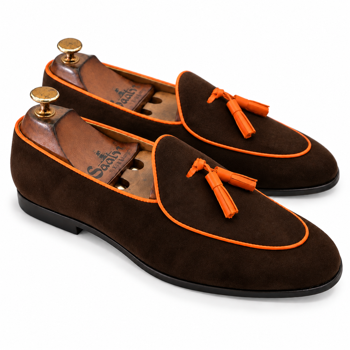 Espresso Tangerine Tassel Loafers
