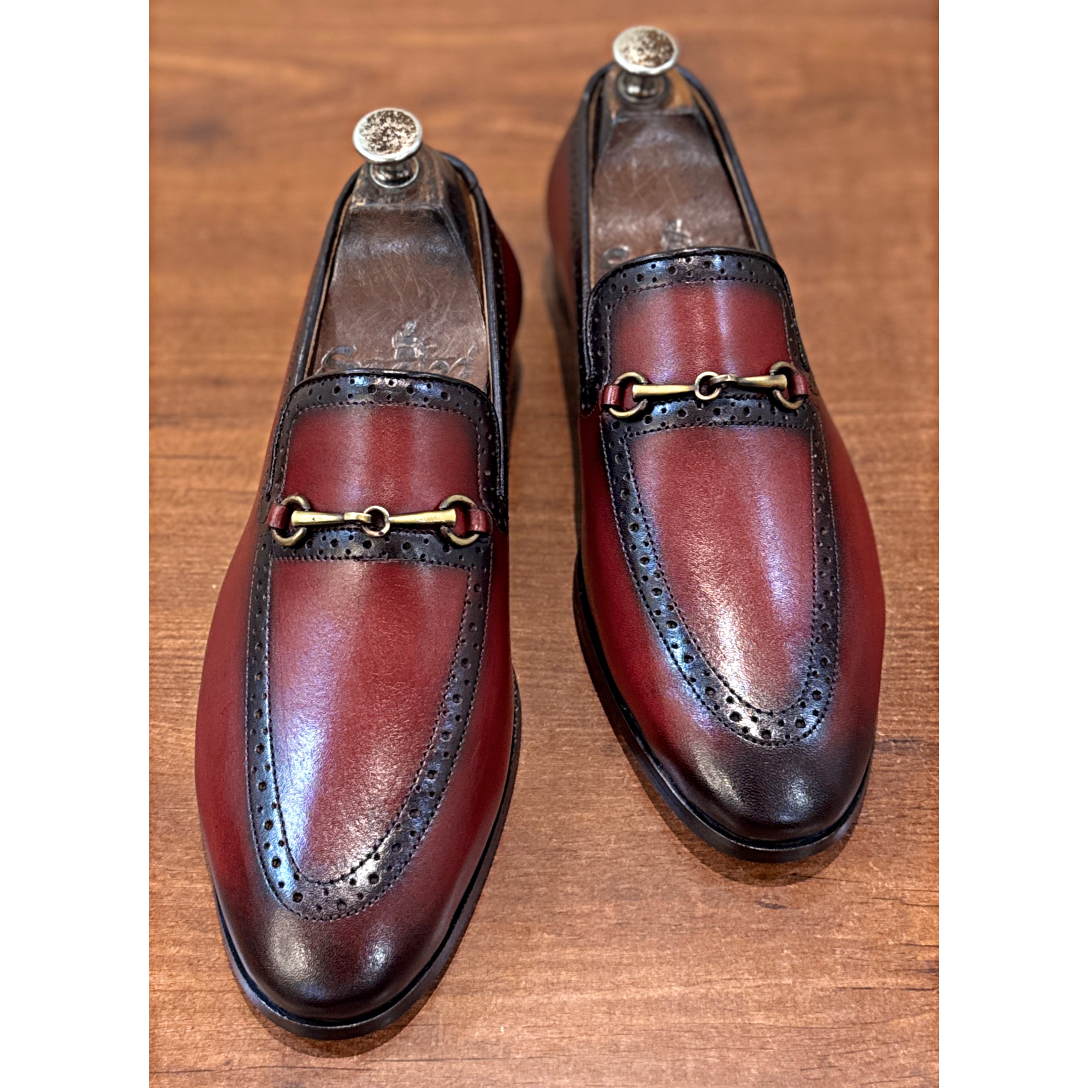 The Montclair Patina Horsebit Loafers – Burgundy