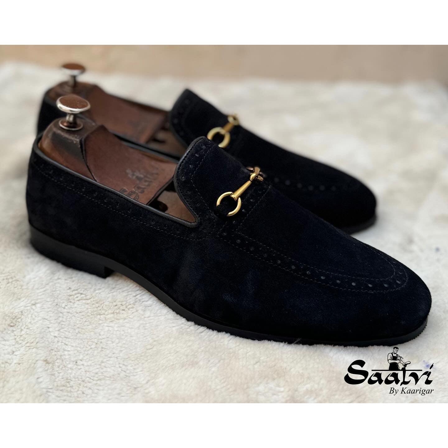 Semi Brogue Loafers Suede