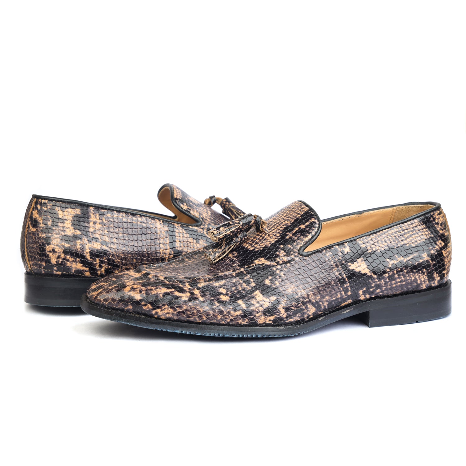 Snake Embossed Loafers