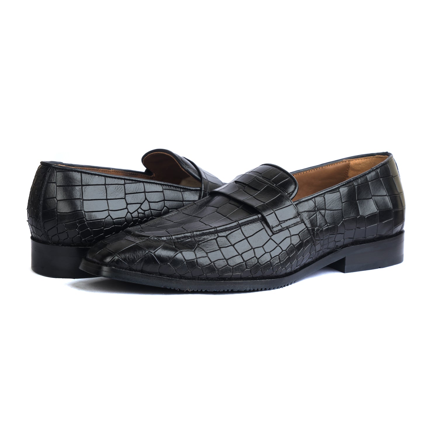 Penny Loafers Black Croco