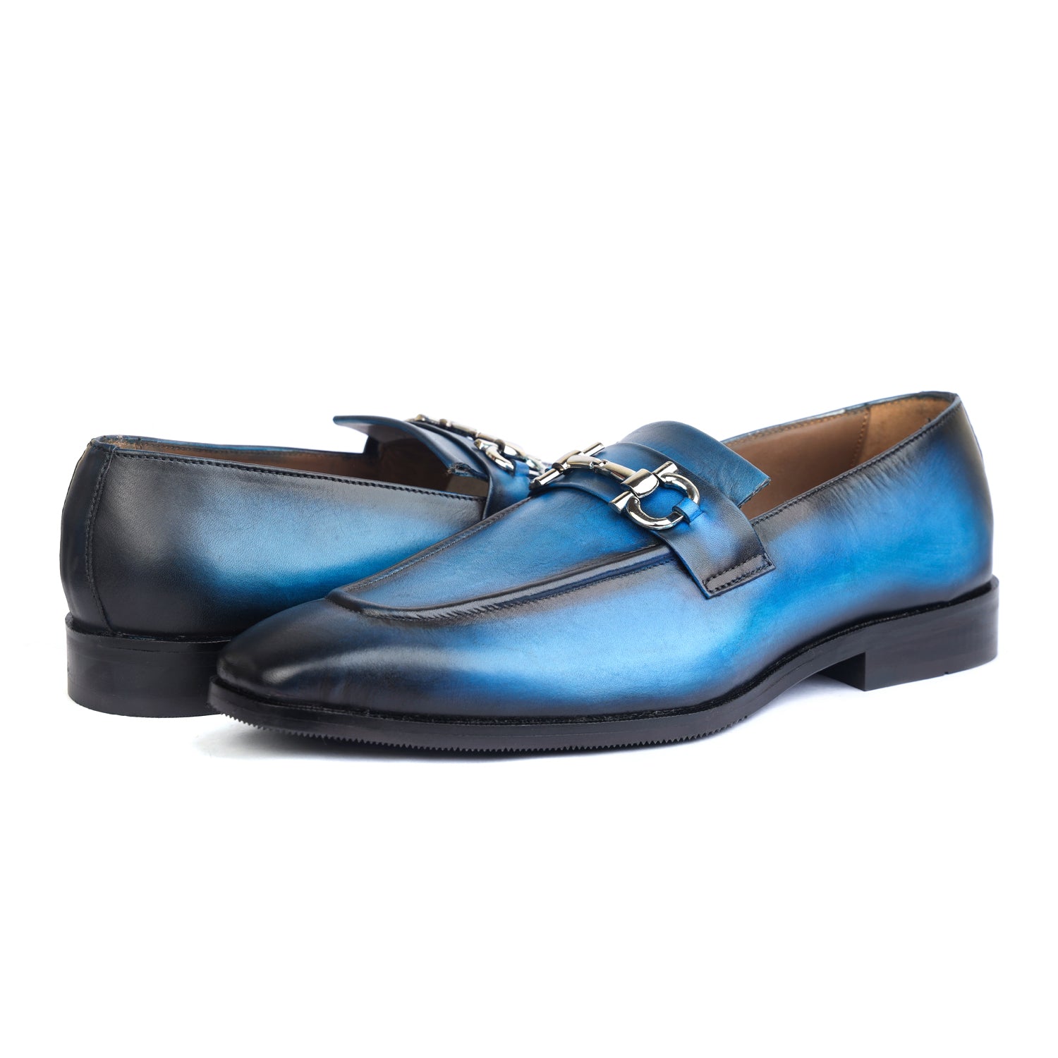 Blue Hand Patina Loafers