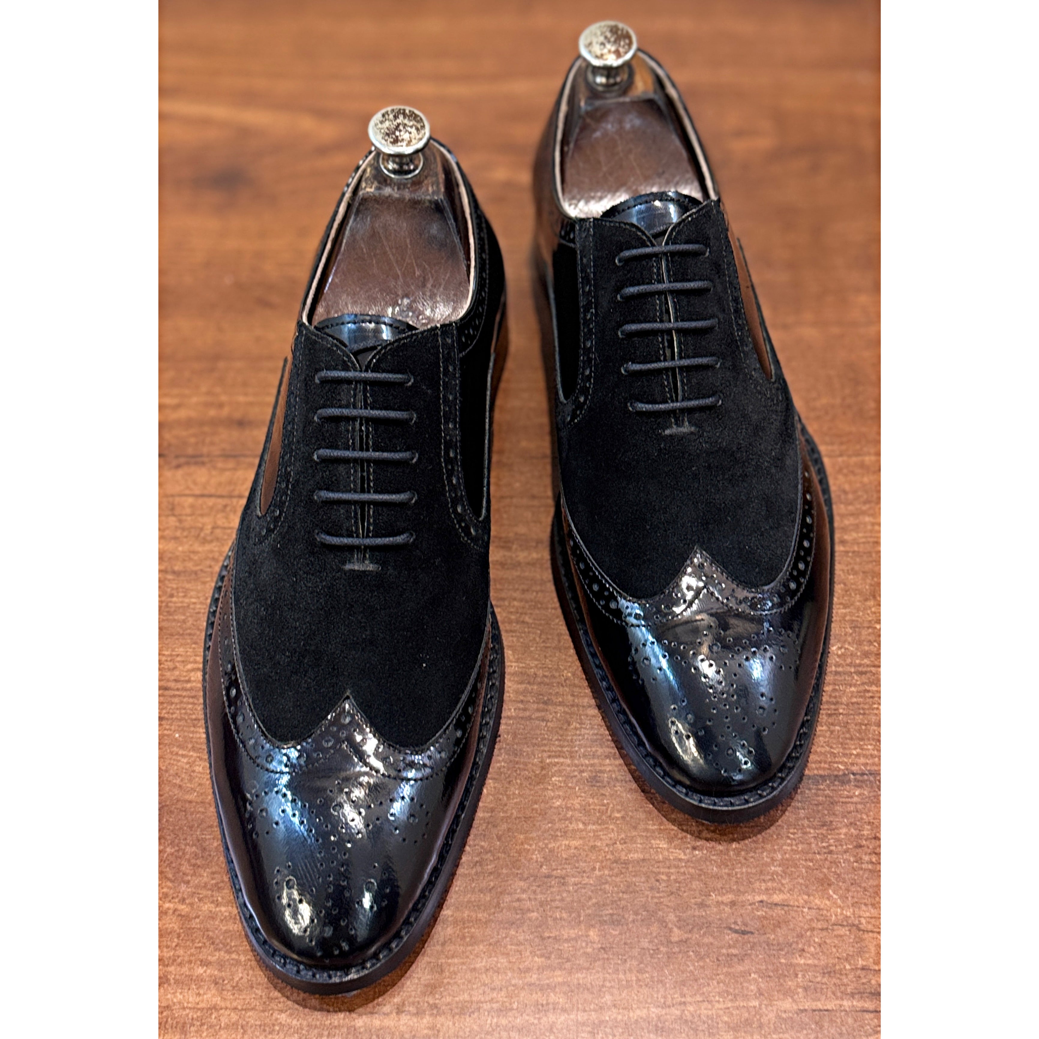 The Blackwood Royale – Patent & Suede Full Brogue Oxford
