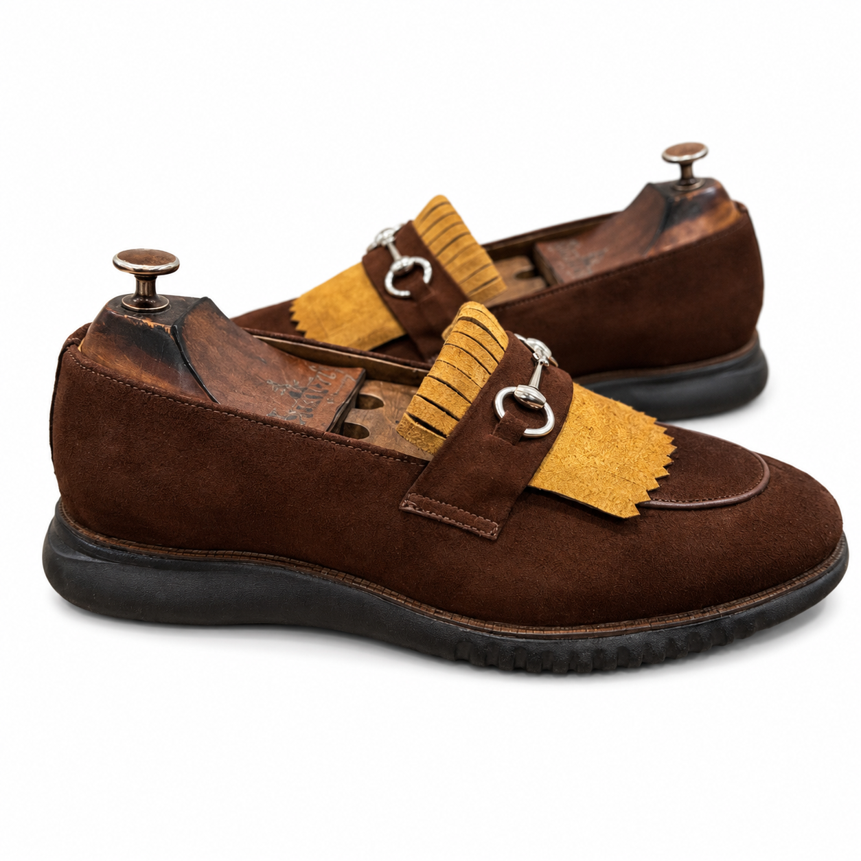 Brown Combi Horsebit Loafers Light Weight