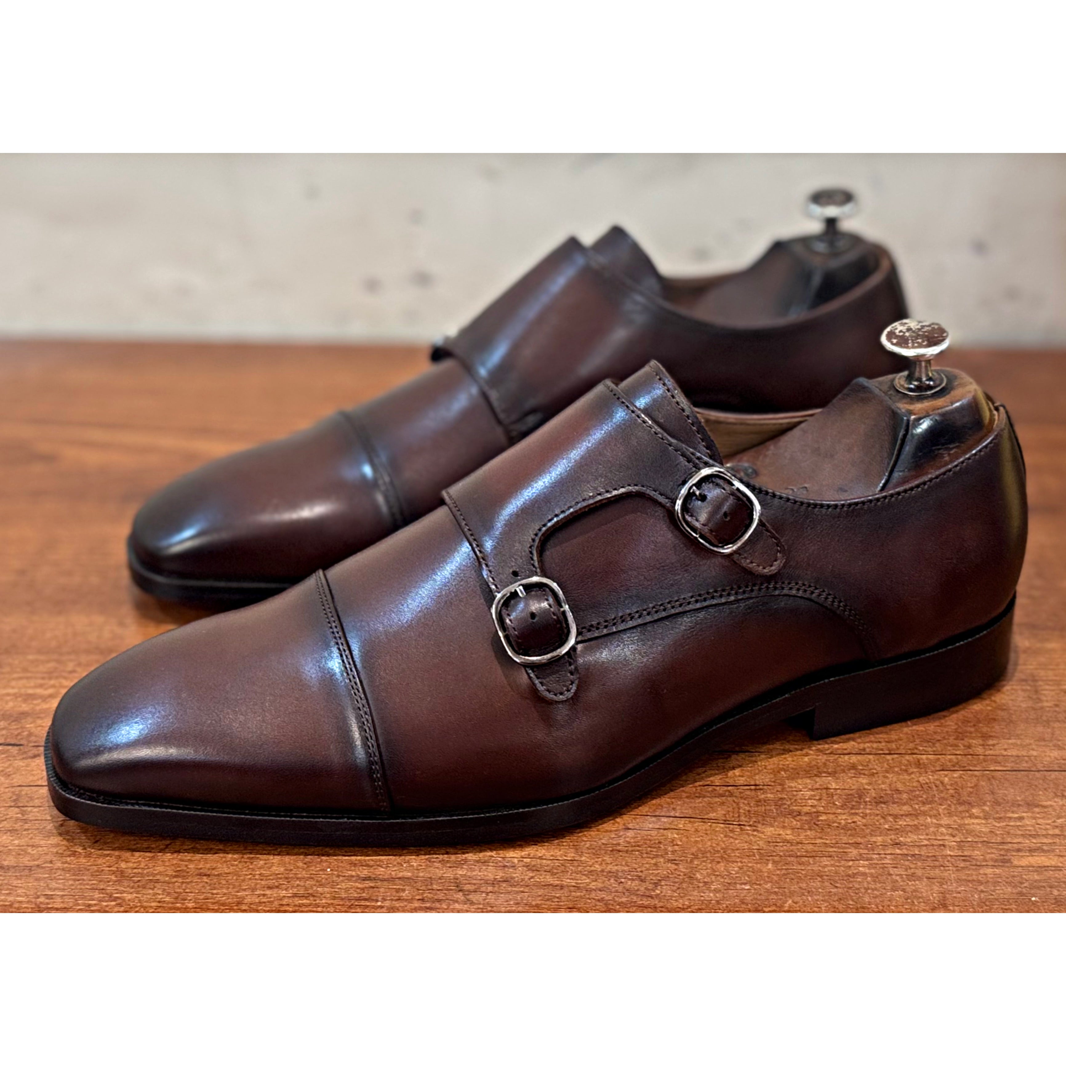 Brown Leather Monk Straps