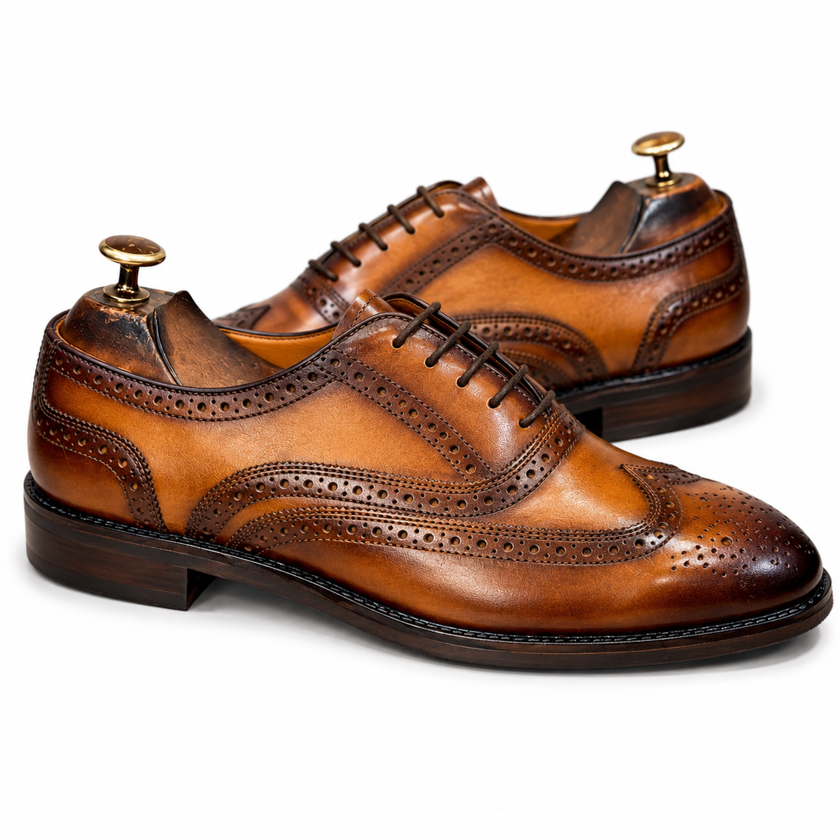 Cognac Wingtip Brogue Oxford