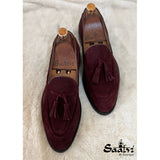 Bordo Suede Loafers With Tassels