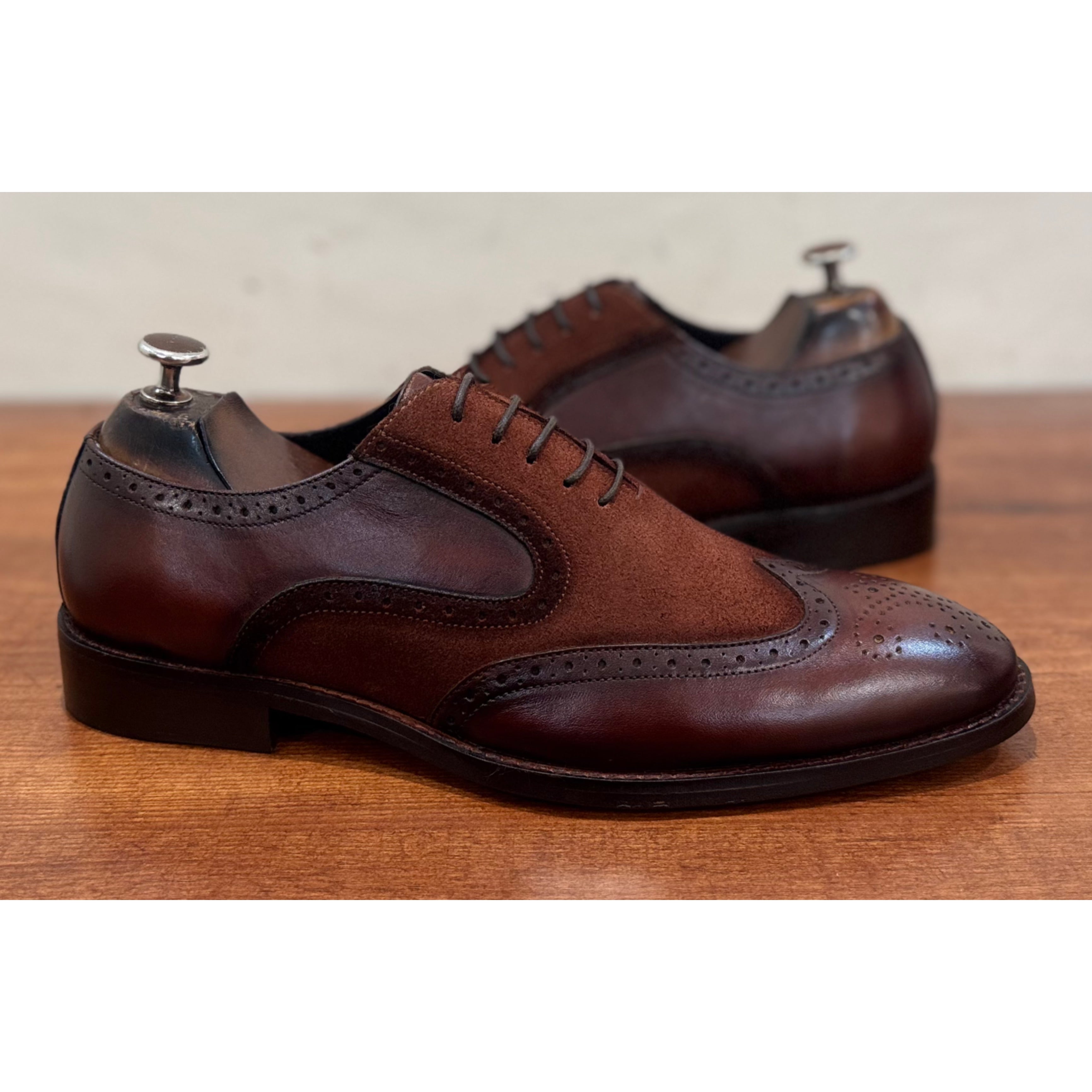 Brown Wingtip Two Tone Oxfords